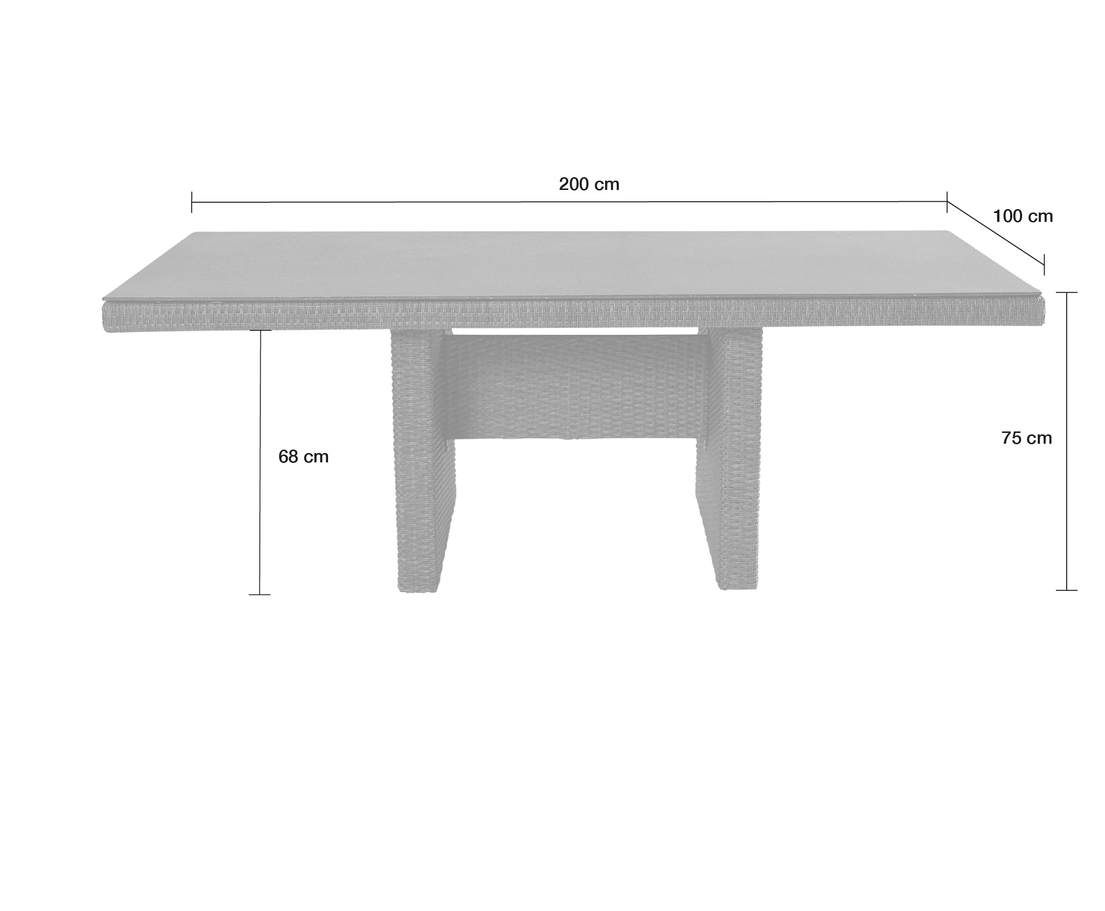 LC Garden »Roma« grau-mix Dining Set II 200cm Esstisch Sitzgruppe Gartenset (Barcelona Geflecht)