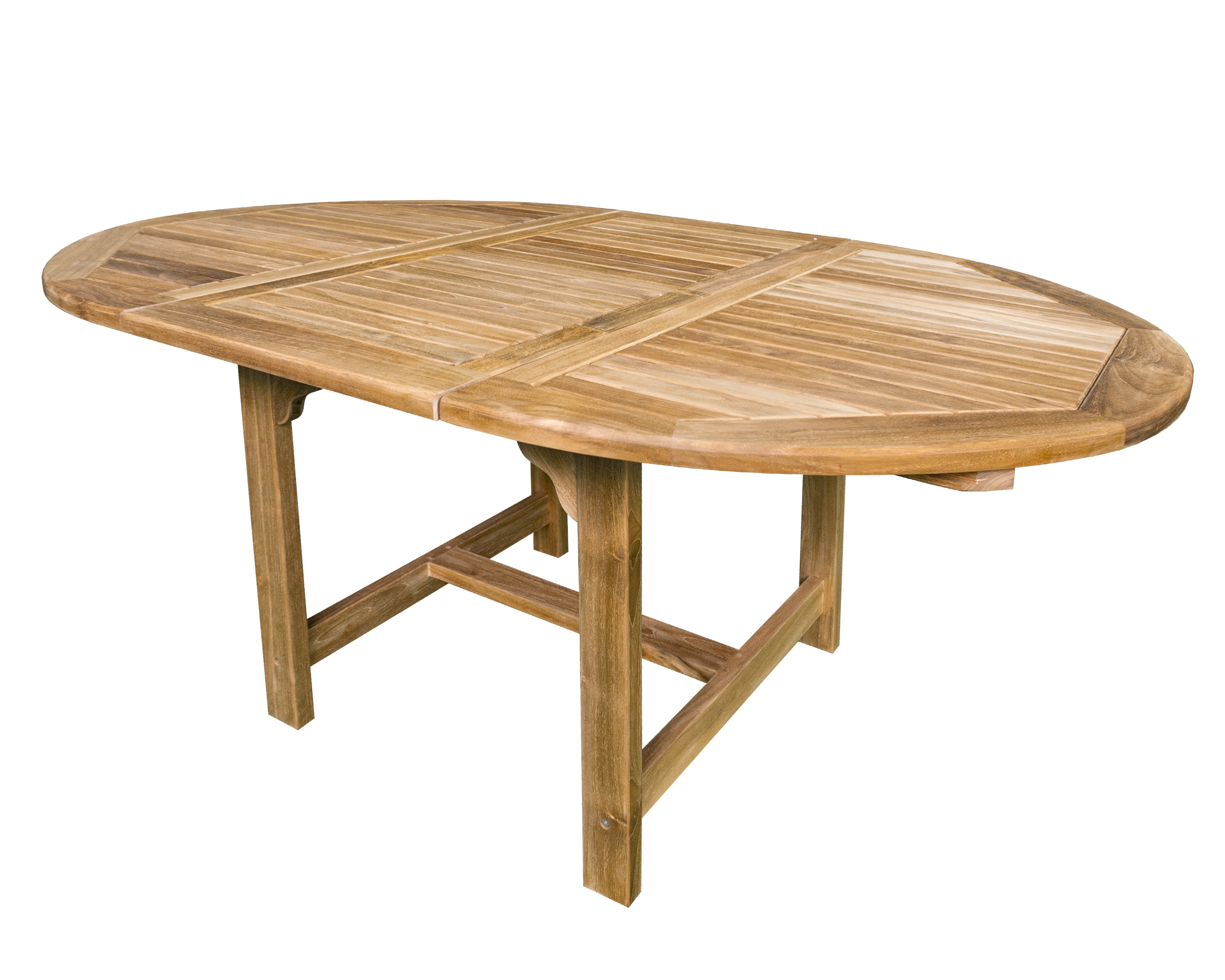 LC Garden »Kuta« Gartentisch oval 180/240x100cm Teakholz Ausziehtisch mit Butterfly-Auszug