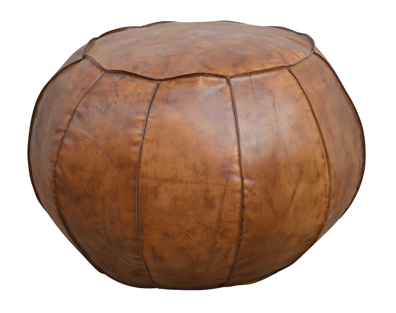 LC Home »Design Pouf« Sitzsack karamell 60x60x38cm Sitzhocker Sitzpouf Ledersitzkissen