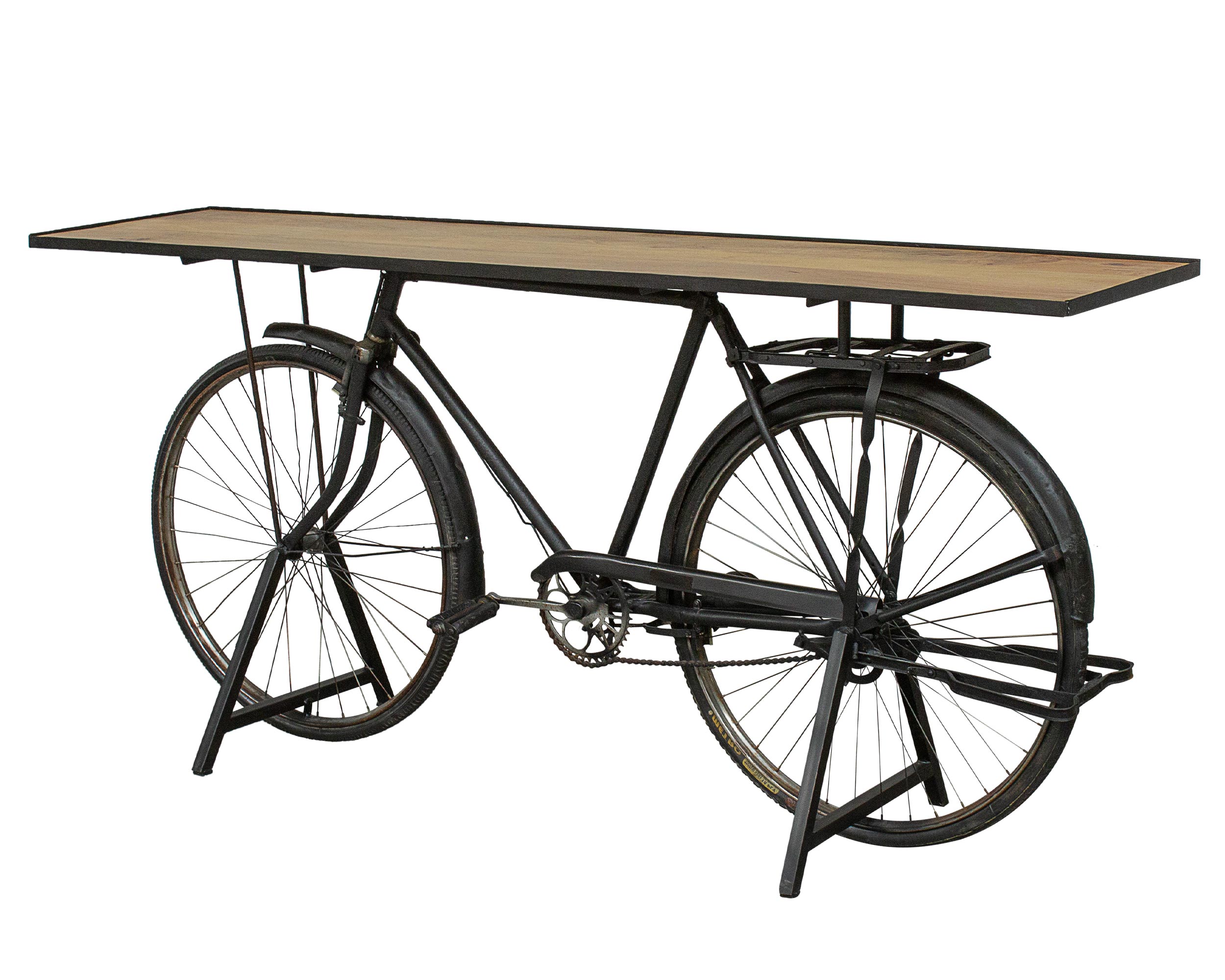 LC Home »Designer Konsole Fahrrad im Industrial Design« 193x46x89 Mangolholz