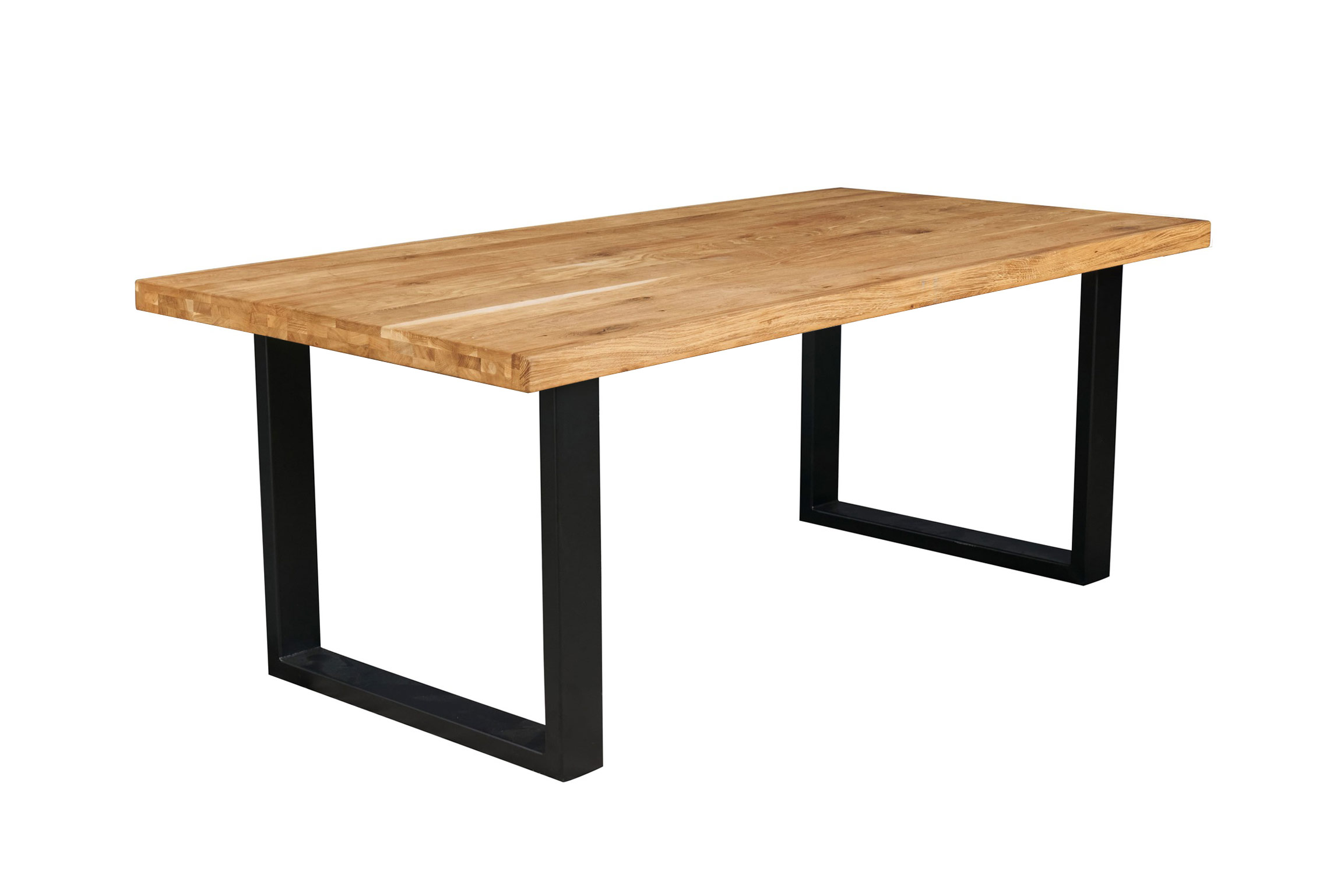 LC Home »Borkum« Dining Set II Eiche geölt U-Fuß Sitzgruppe Teddystoff Silber