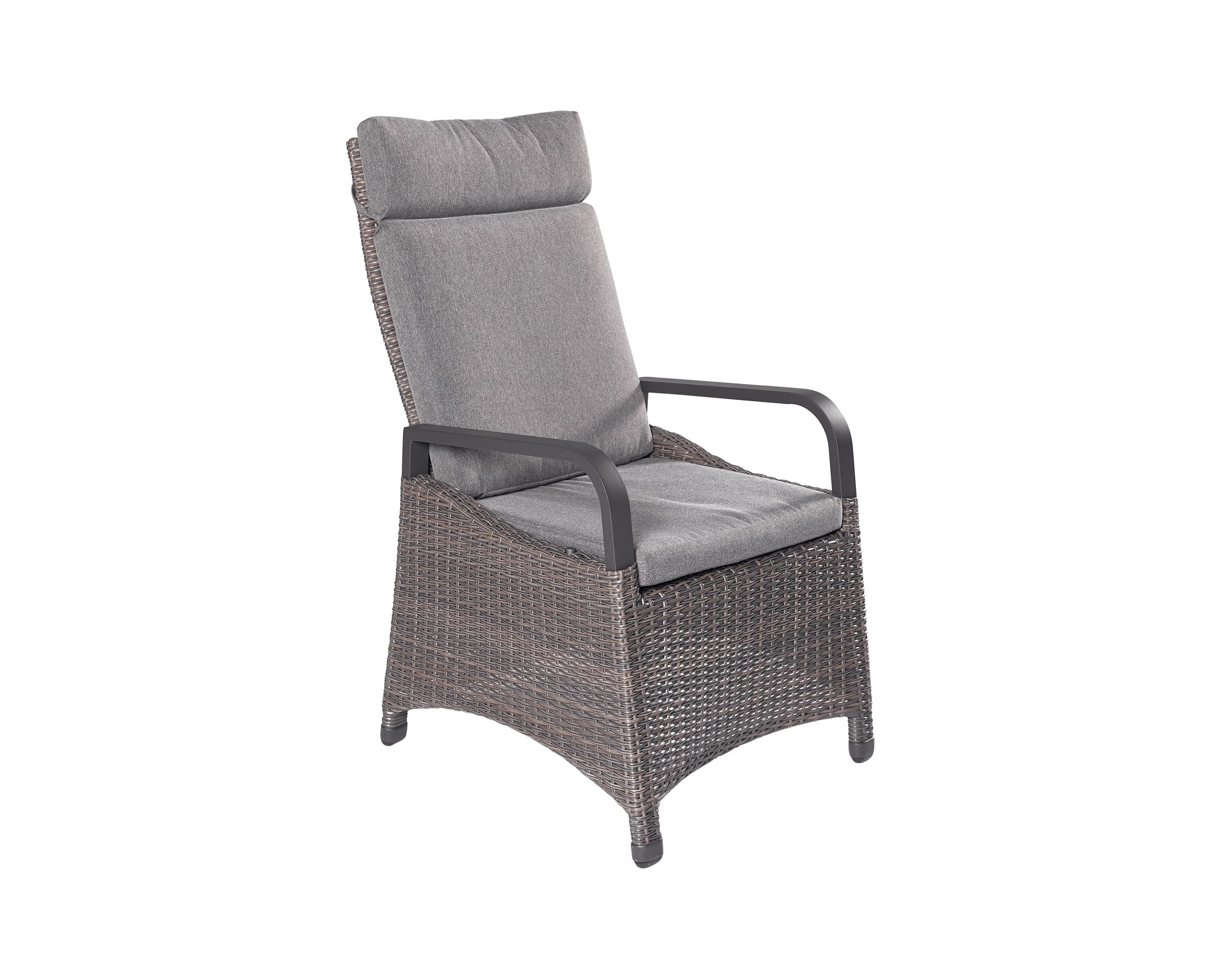 LC Garden »Komido« Positionsstuhl omega braun 61x59x110cm aus handgeflochtenem Polyrattan inkl. Sitzkissen