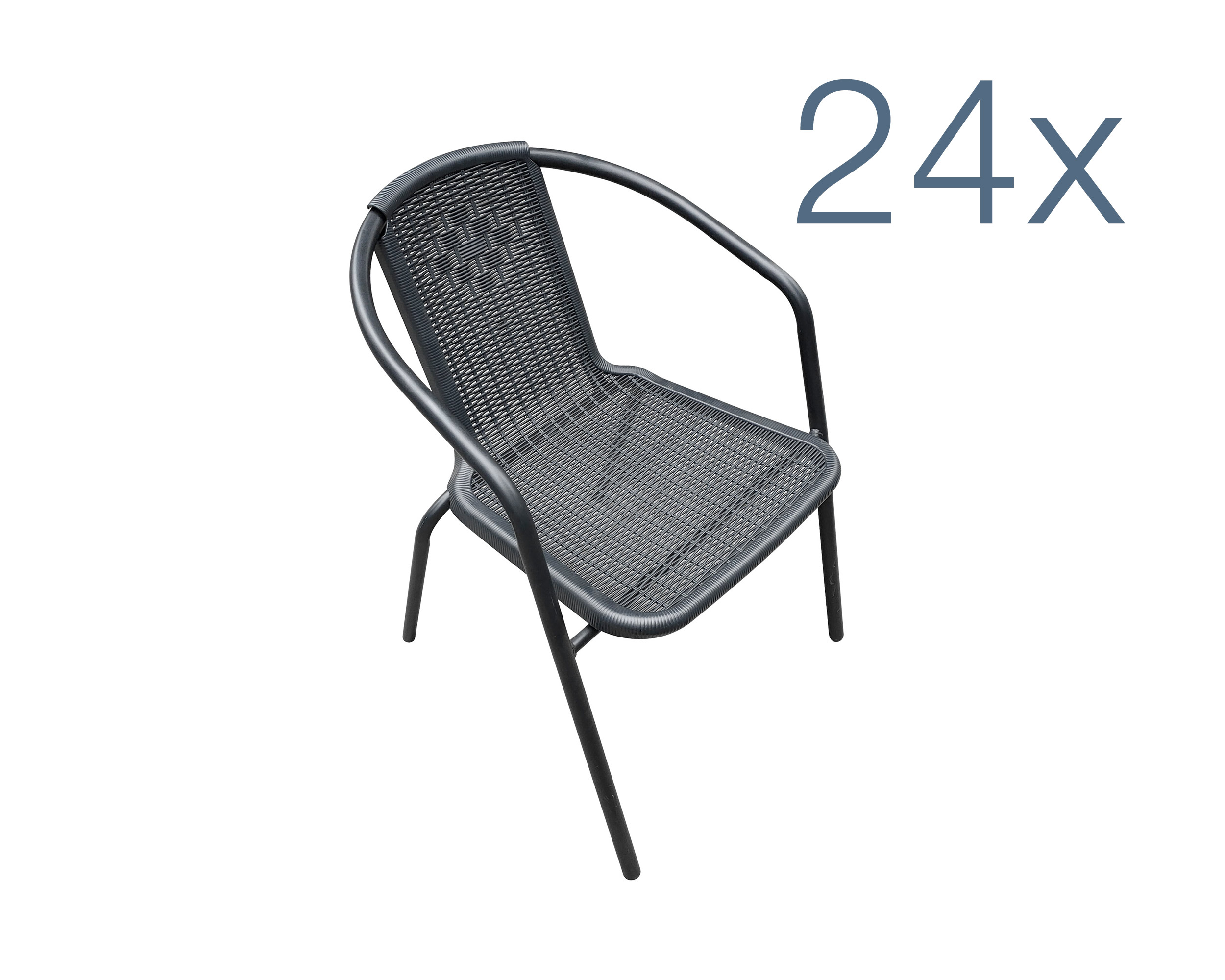LC Garden »Garvista« 24er Set Stapelstuhl 56x62x72cm schwarz Gartenstuhl Terassenstuhl