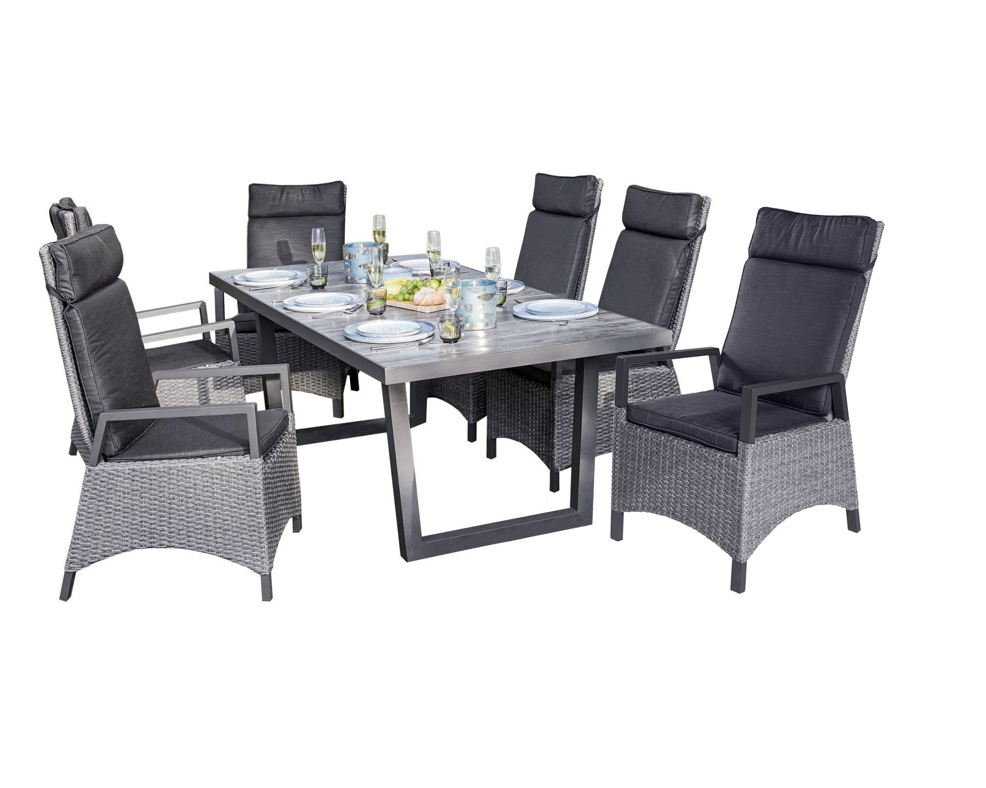 LC Garden »Keramo« Dining Set XII Sitzgruppe Gartenset grau-mix