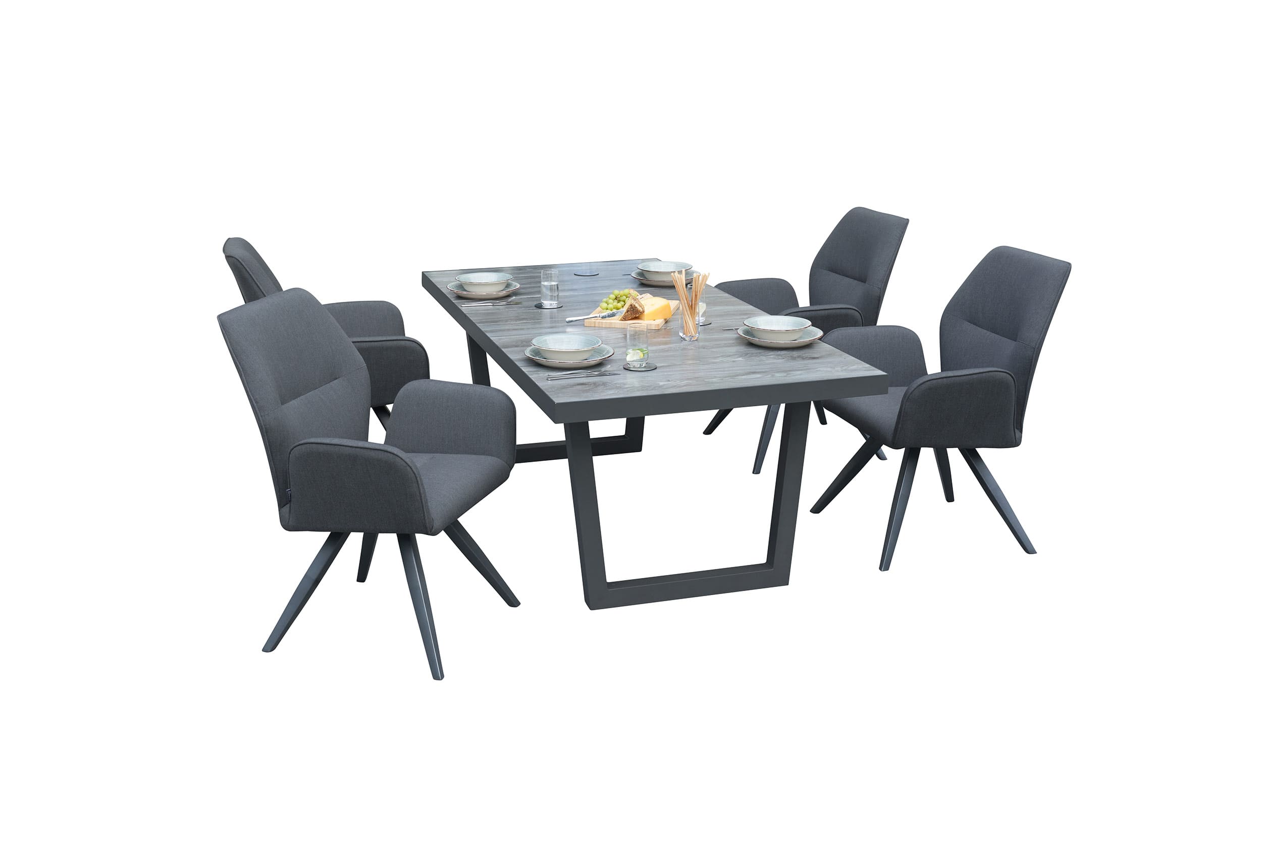 »Sunrino« Dining Set X Gartenset mit Sunbrella Stoff® anthrazit Sitzgruppe