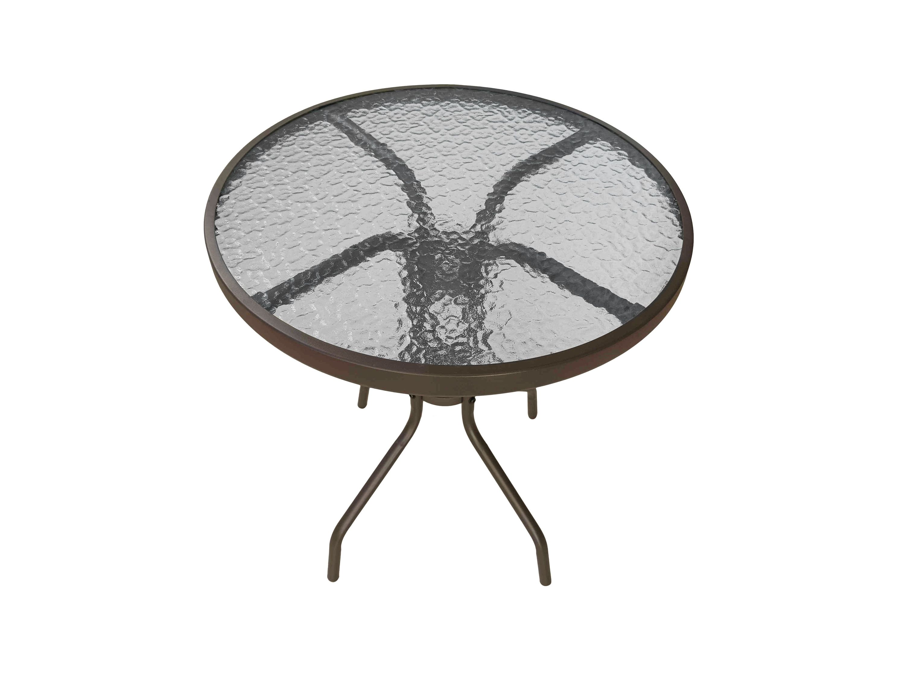 LC Garden »Garvista« Gartentisch Ø60cm rund braun Metall/Glas Balkontisch Bistrotisch   