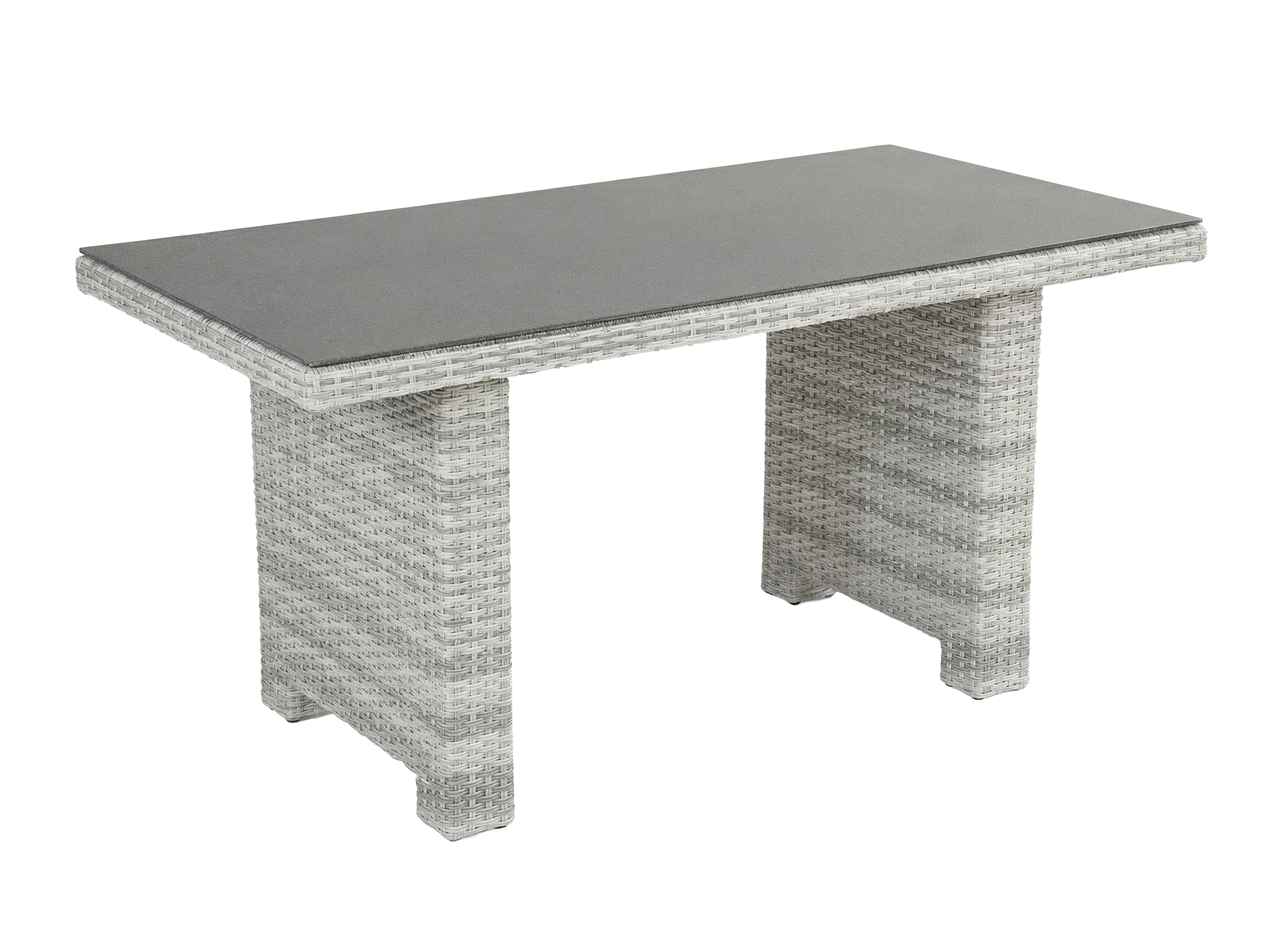 LC Garden »Parma« Living Loungetisch Weiß-Grau 130cm Couchtisch Glas-Keramik