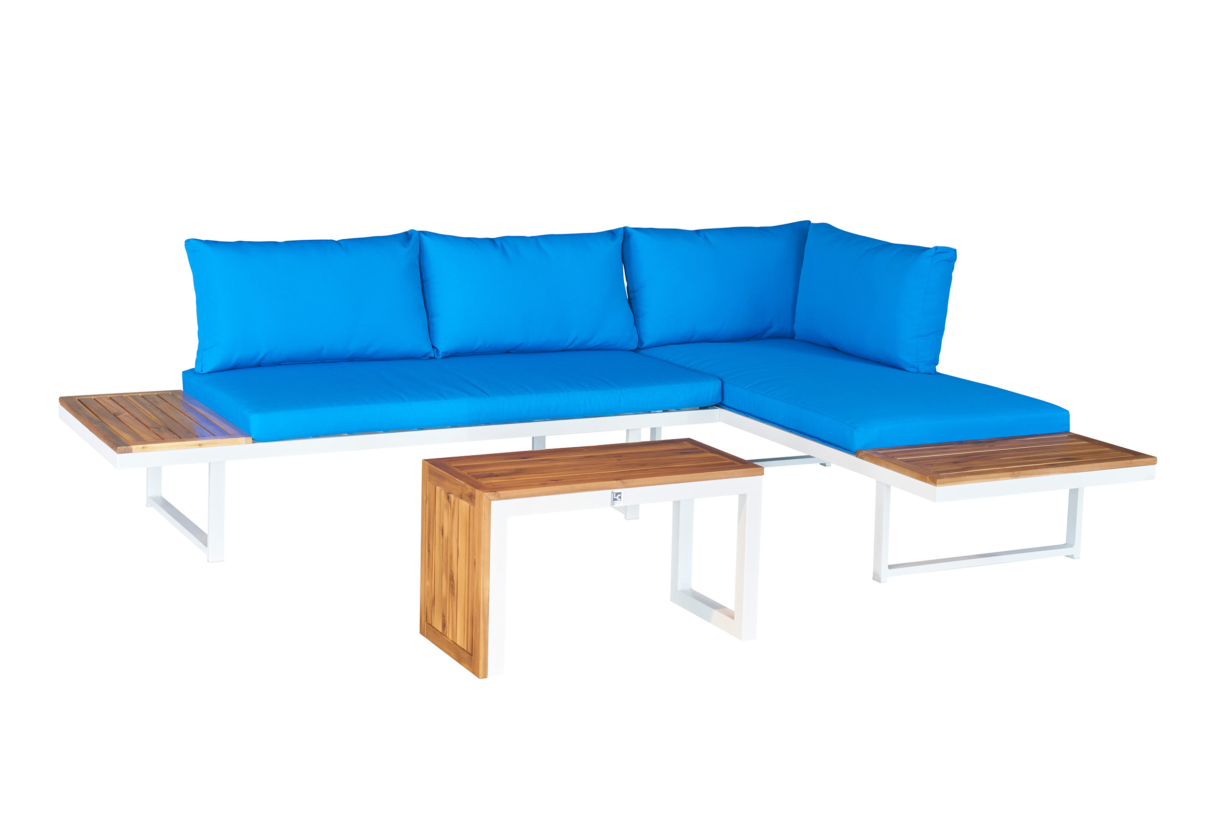 LC Garden »Sungardo« Gartenlounge Set 3tlg. weiß aus Aluminium Akazie