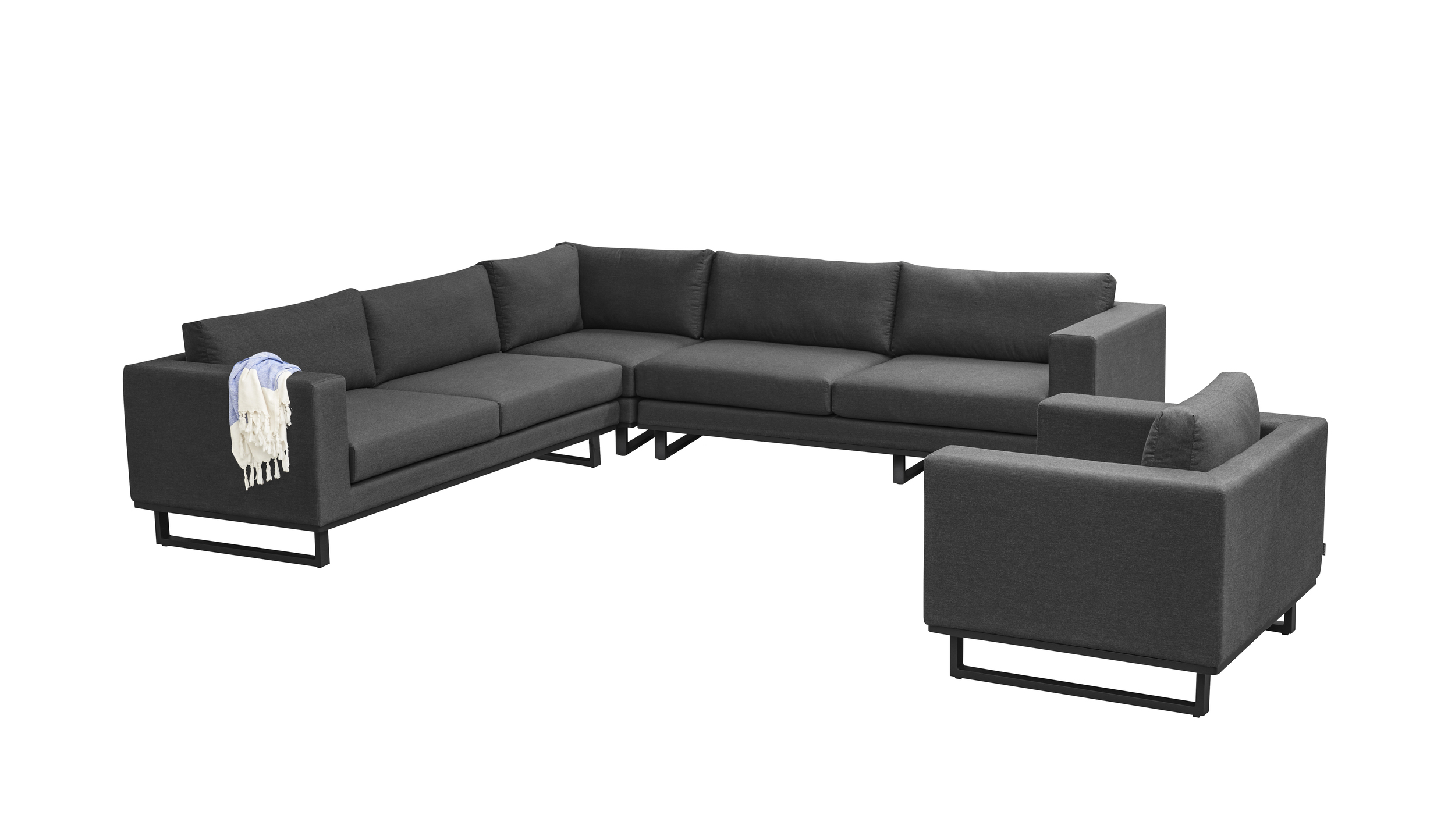 »Sunrino« Living Set I Sitzgruppe Gartenlounge Bezug Sunbrella sooty