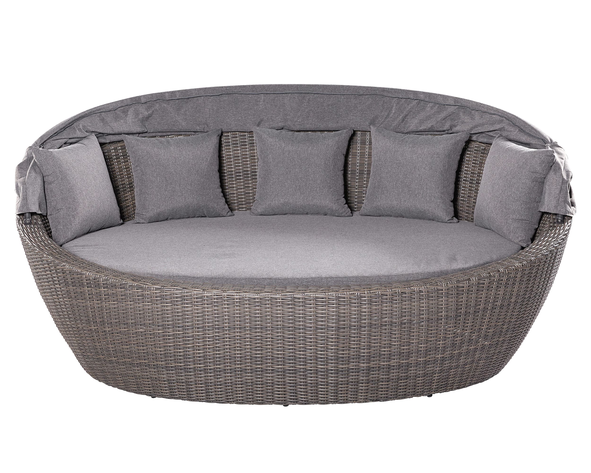 LC Garden »Komido« Sonneninsel omega braun 210x145x86cm Gartenmuschel verstellbar aus handgeflochtenem Polyrattan inkl. Sitzkissen