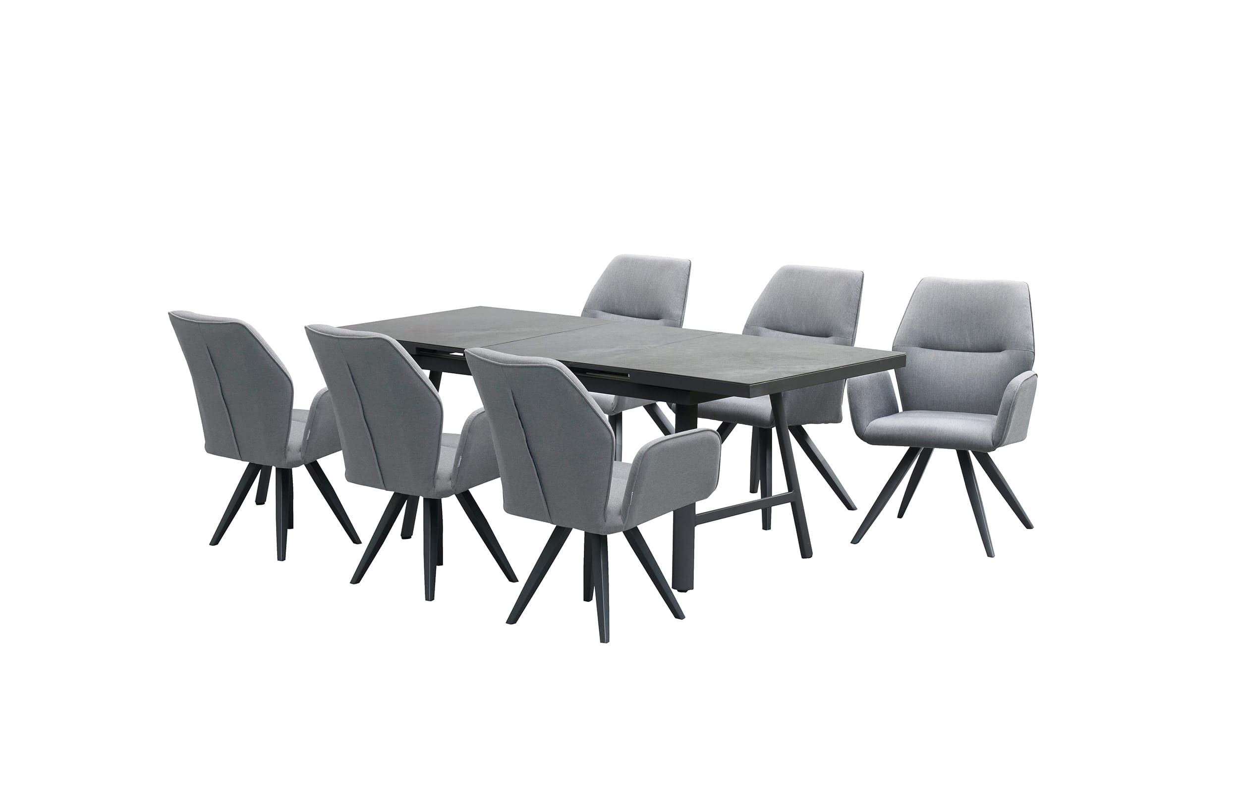 »Sunrino« Dining Set VIII Gartenset mit Sunbrella Stoff® anthrazit Sitzgruppe