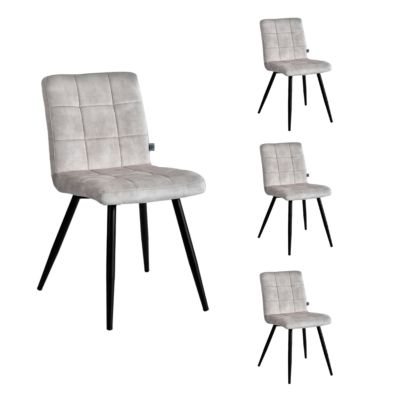 LC Home 4er Set Esszimmerstuhl »Barnet« Samt natur 47x58,5x82,5cm Polsterstuhl