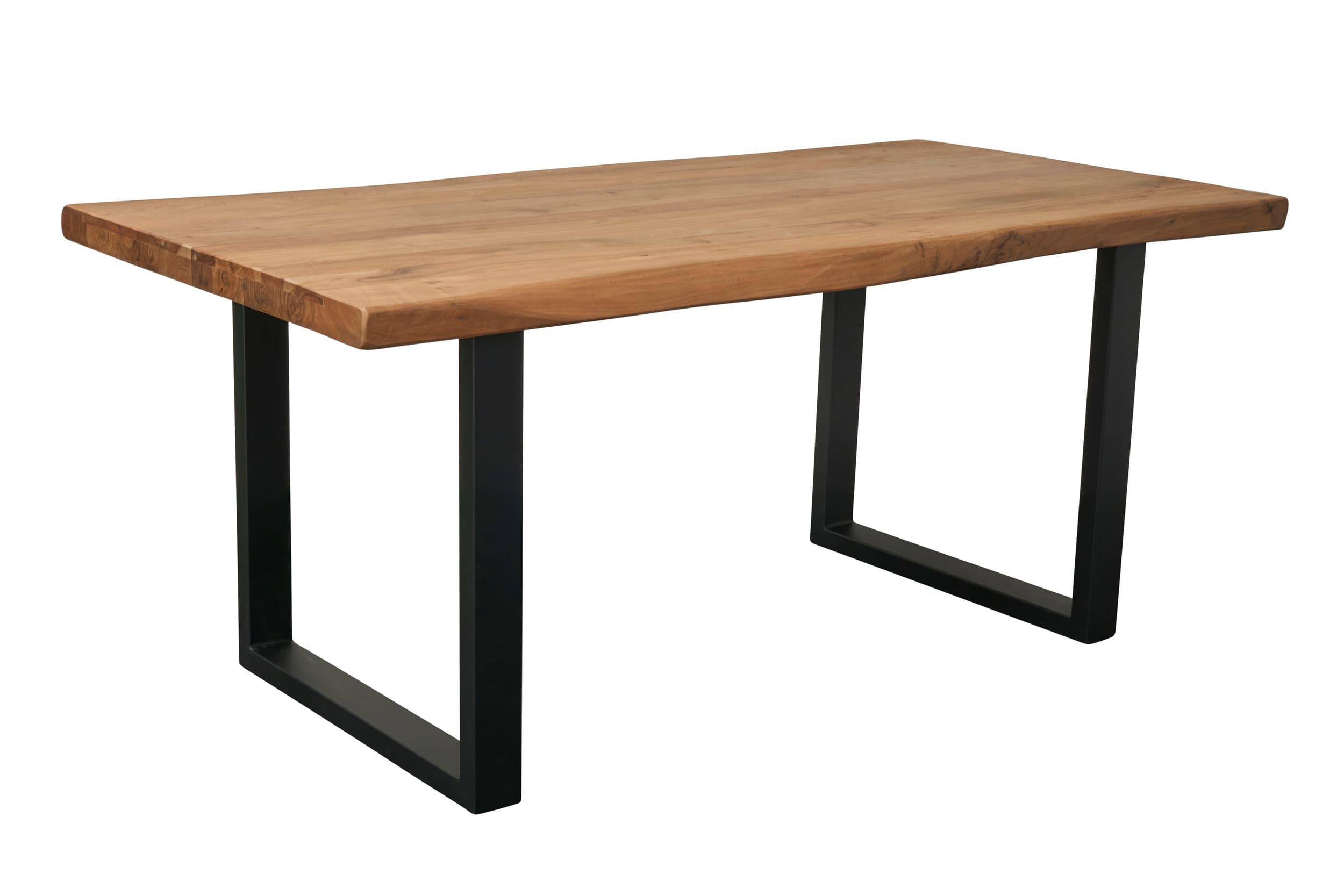 LC Home Esstisch 180x90cm Baumkante U-Metallgestell Holztisch Akazienholz Massivholz Industrial Design
