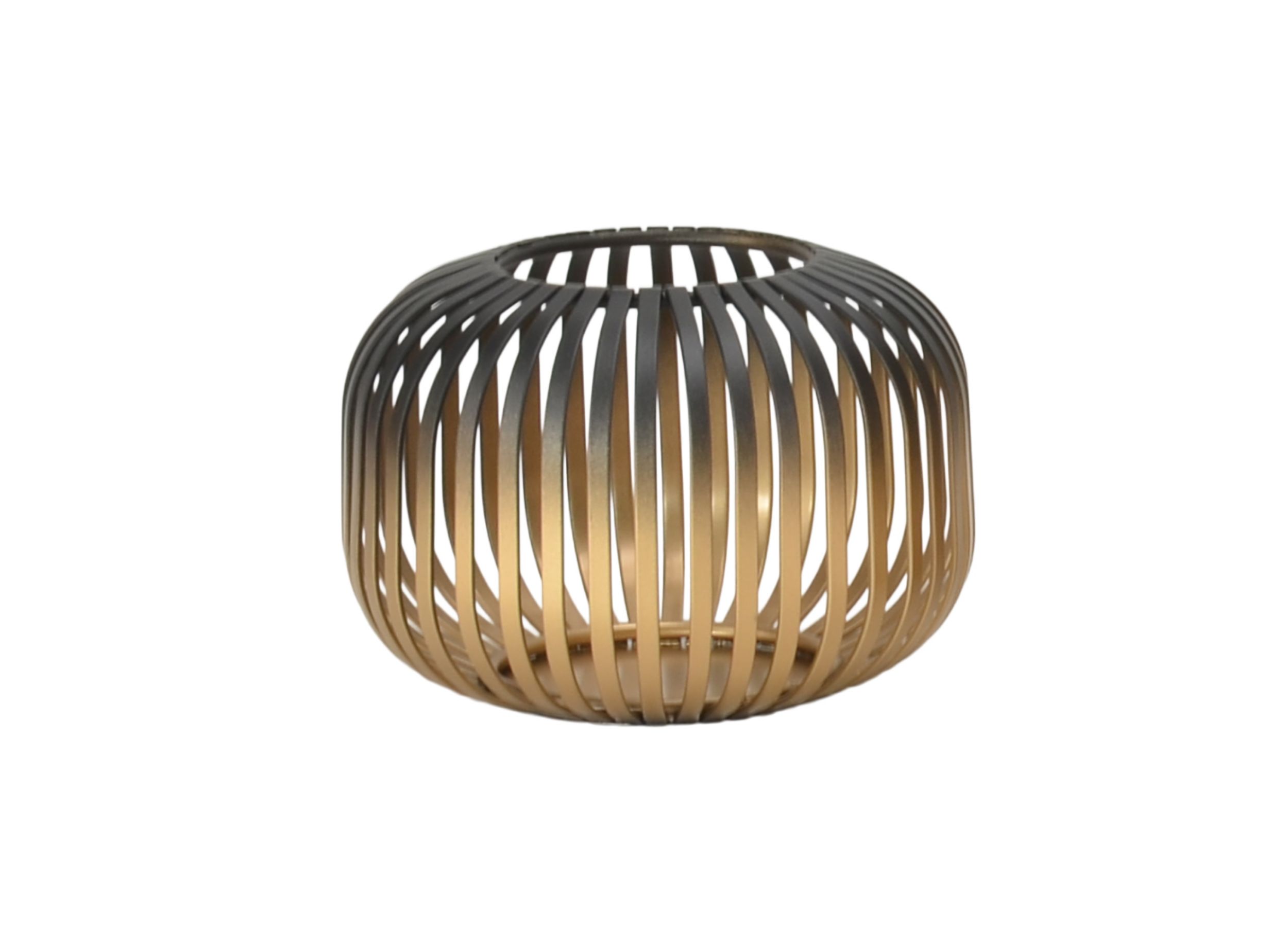 LC Home Lunaro S Windlichtkorb Metall schwarz-gold – Dekolaterne, Teelichthalter & Kerzenhalter –14x10x10cm