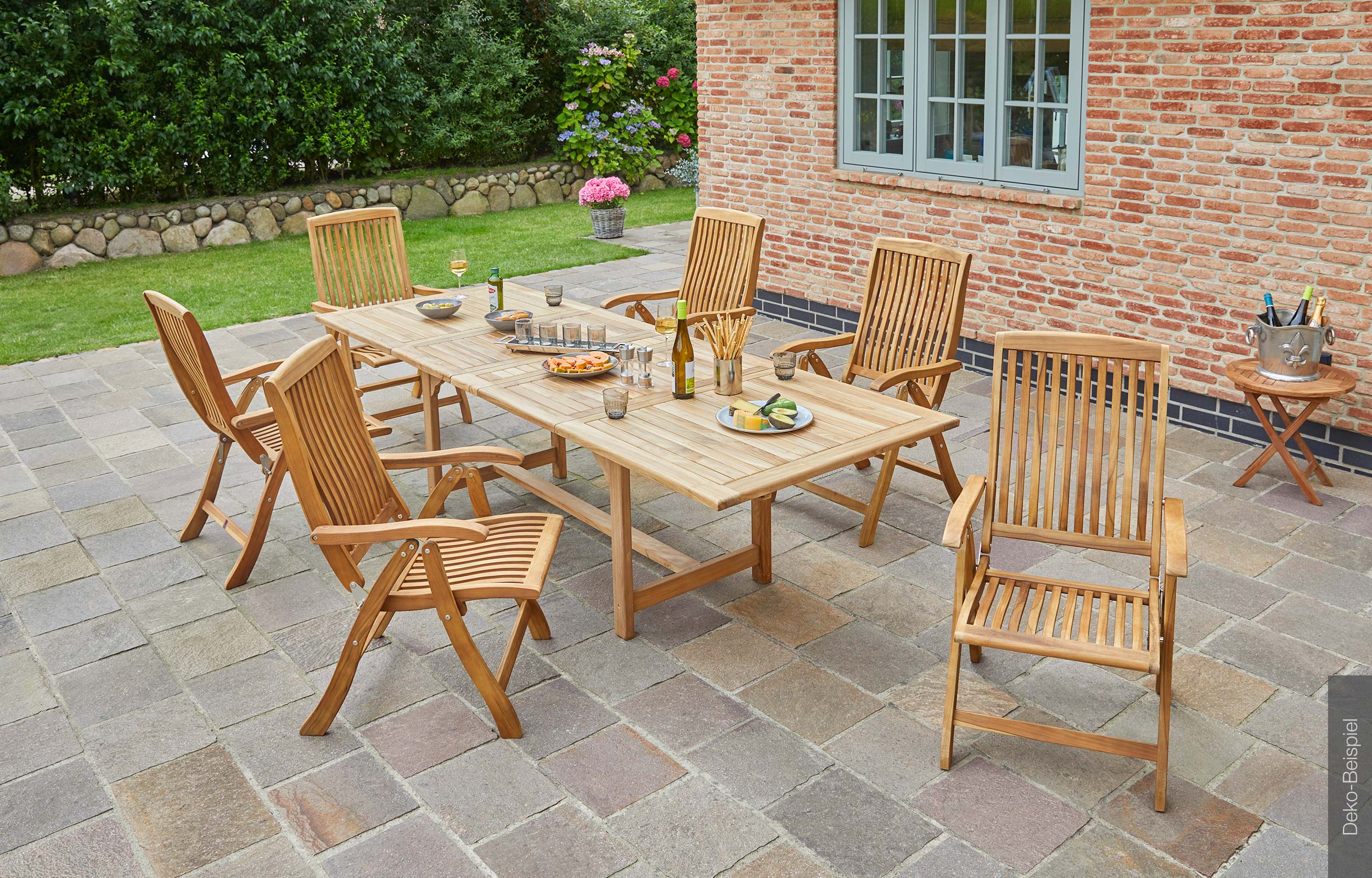 LC Garden »Birmingham« 8er Set Teak Hochlehner Klappsessel 72,5x61,5x100cm