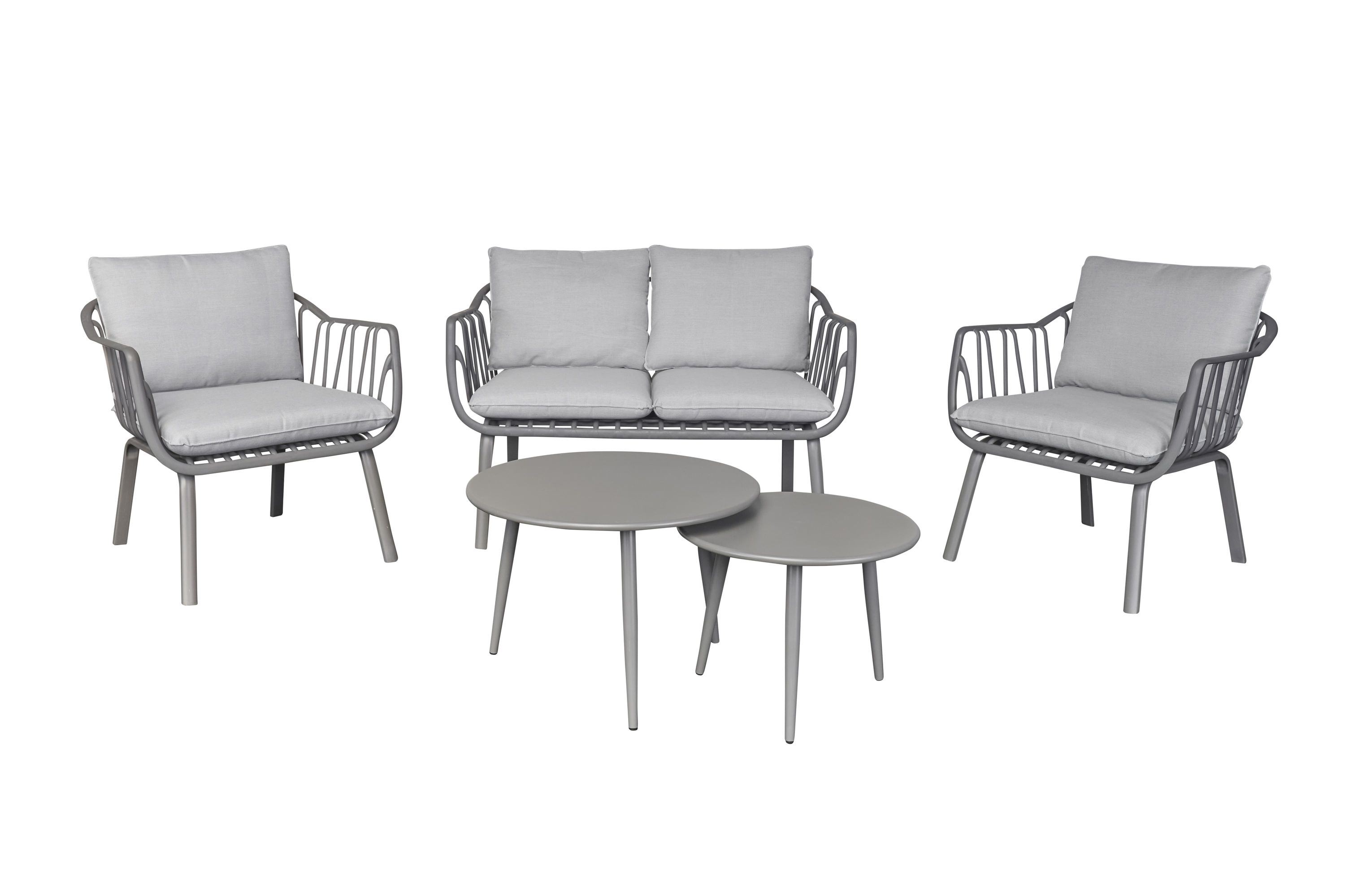 LC Garden »Vesta« Living Lounge Set Kunststoff dunkelgrau Sitzgruppe 4-tlg. Loungeecke Sitzgarnitur