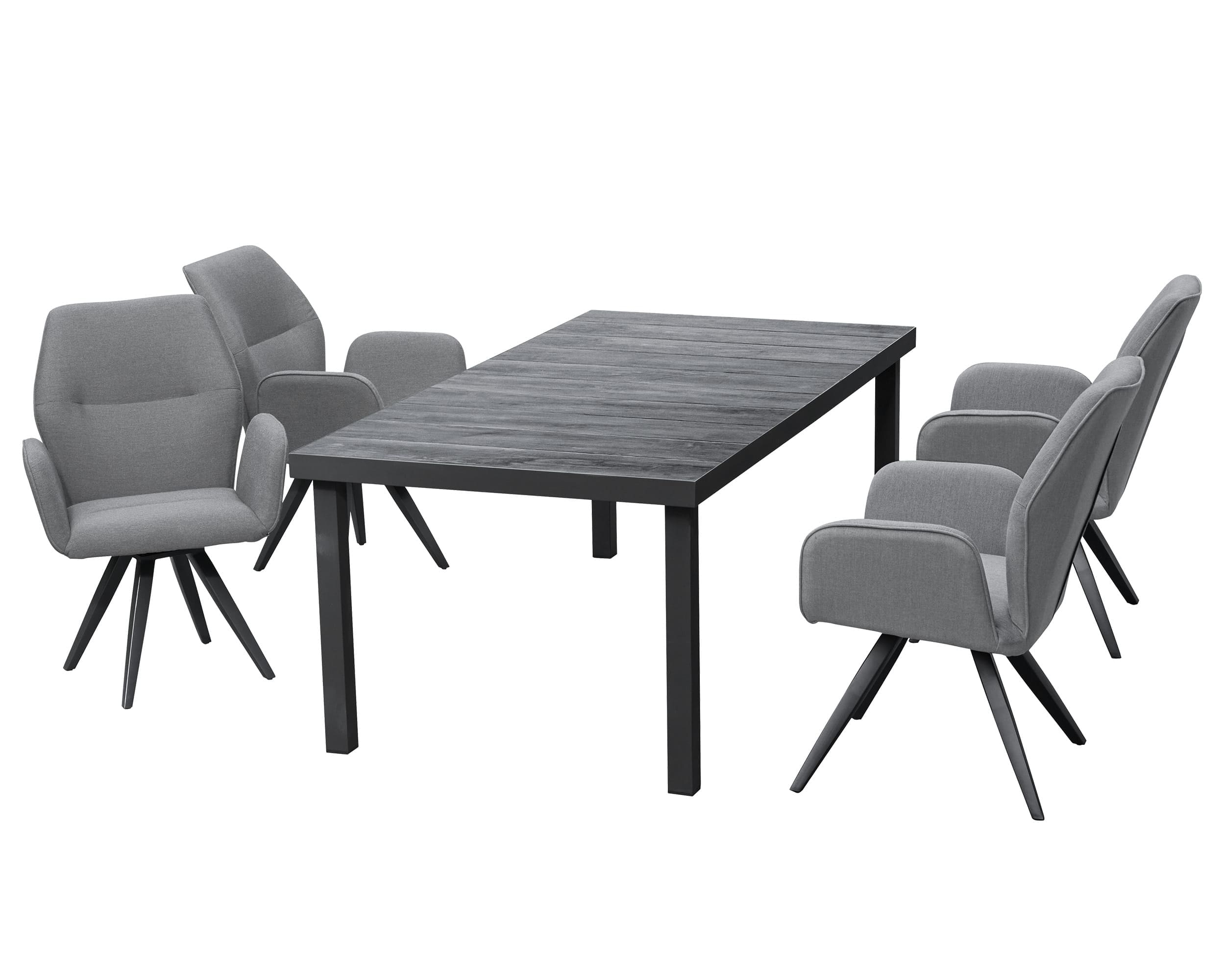»Sunrino« Dining Set VI Sitzgruppe Gartenset anthrazit mit Sunbrella® Stoff
