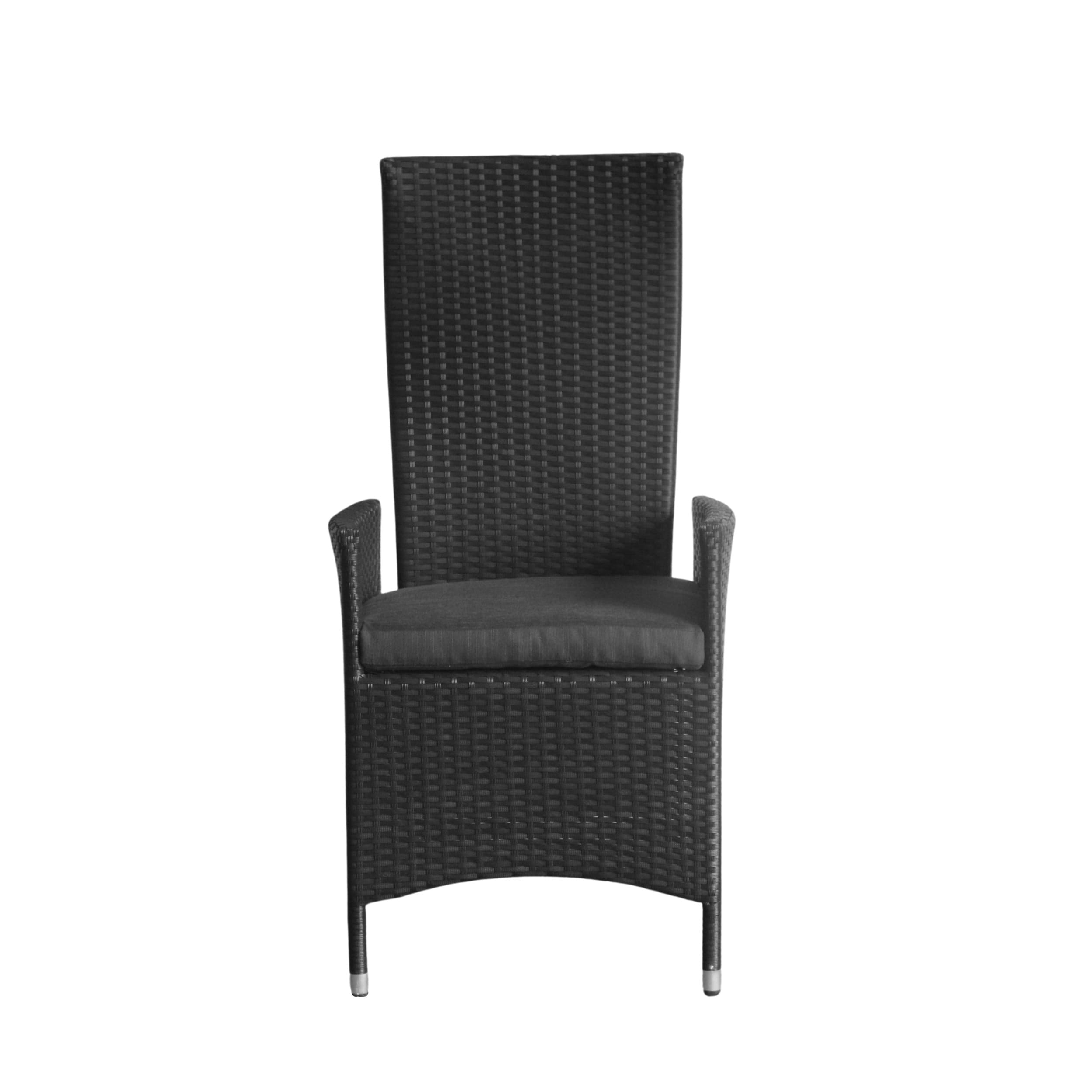 LC Garden 4er Set »Diningo« Dining Positionsstuhl schwarz Gartenstuhl mit Kissen