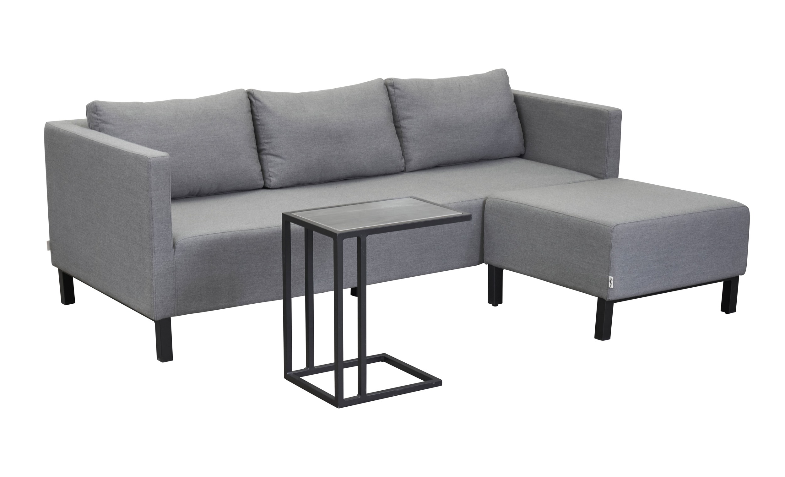 »Sunrino« Lounge-Set flanelle 3-tlg. Gartenlounge Sofa inkl. Beistelltisch Sunbrella®-Bezug