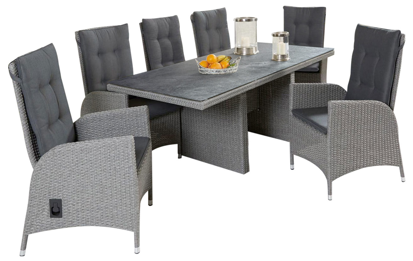 LC Garden »Modesto« Dining Set I Sitzgruppe Gartenset grau