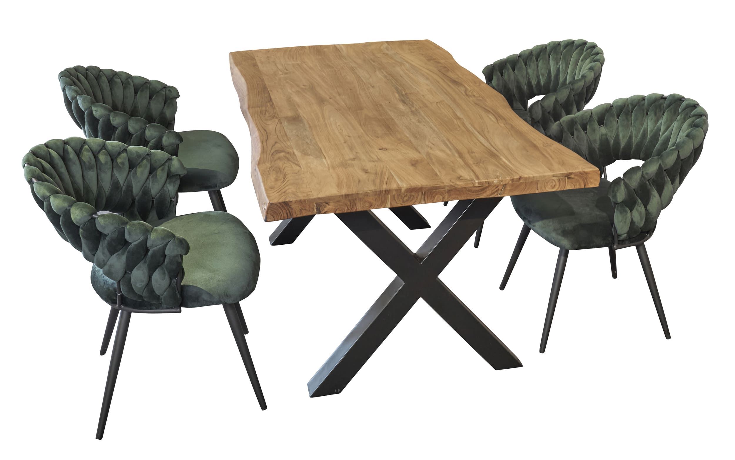 LC Home Sitzgruppe 5tlg. Esstisch 180cm + 4x Esszimmerstuhl Nancy