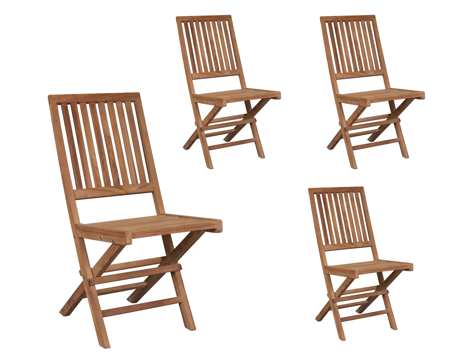 LC Garden 4er Set »Riviona« Teakholz Klappstuhl 46x62x21cm