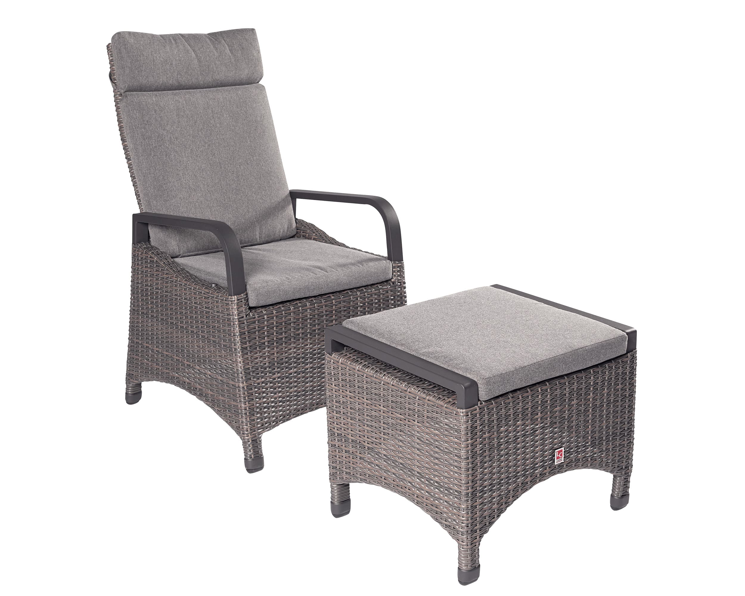 LC Garden »Komido« Dining Positionsstuhl + Hocker inkl. Kissen omega braun