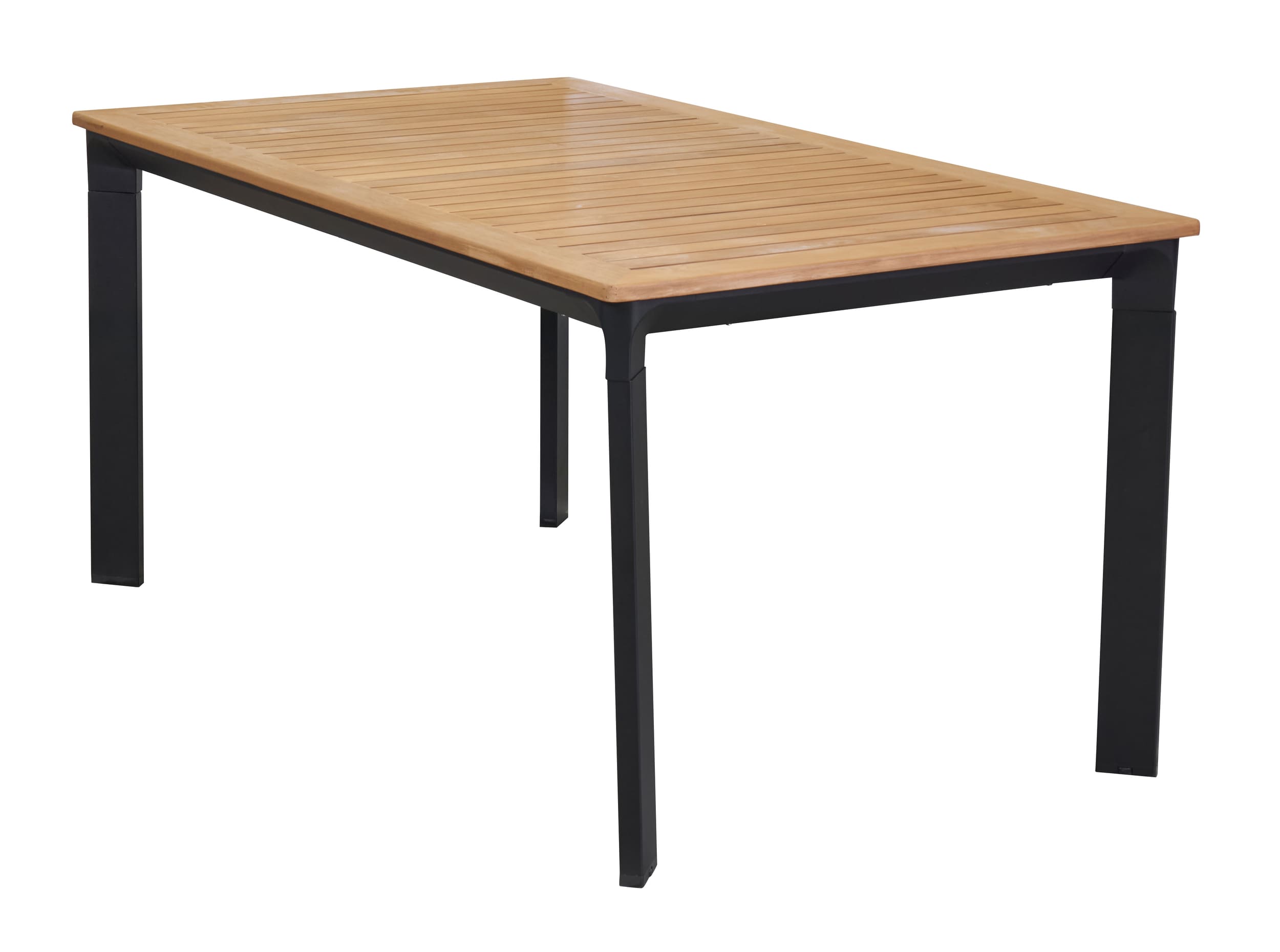 LC Garden »Unicamo« Esstisch matt schwarz/Teak 160x90cm Esstisch Gartentisch Terrassentisch