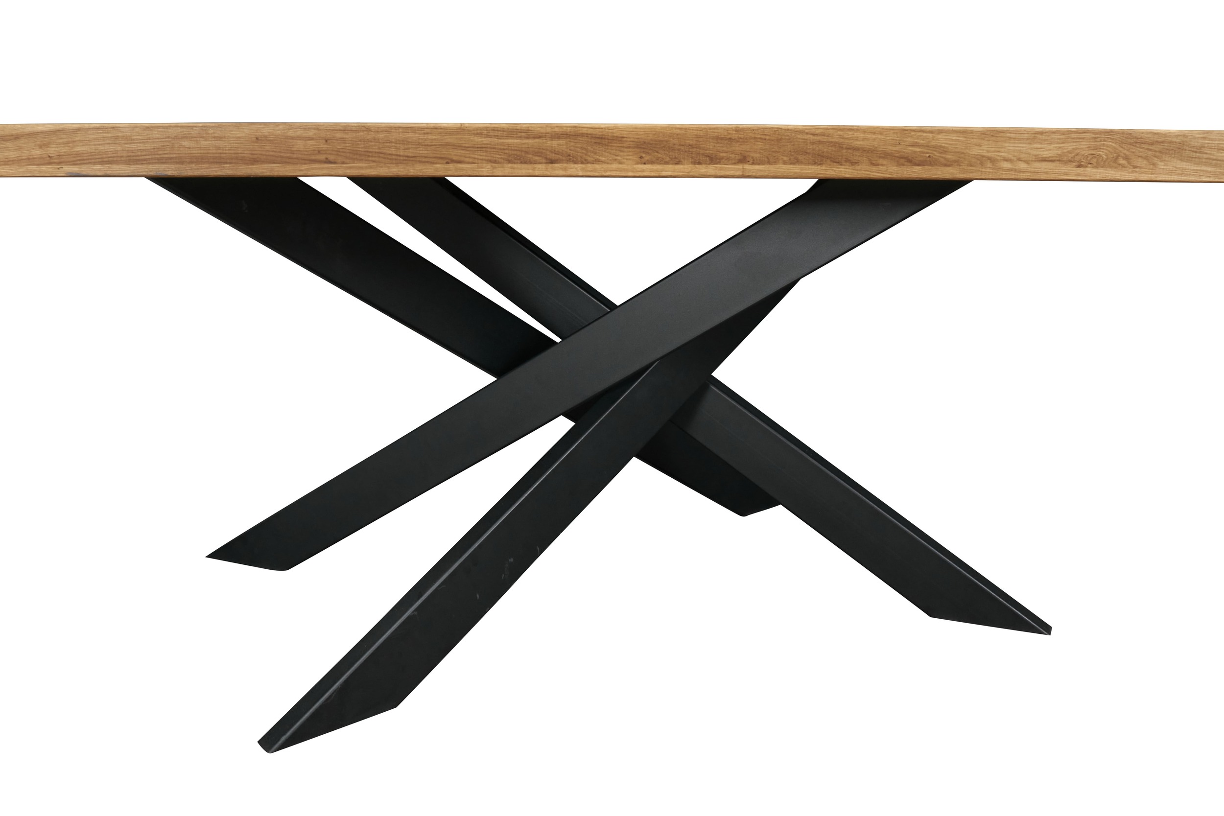 LC Home »Borkum« Dining Set I Eiche geölt Stern-Fuß Sitzgruppe Teddystoff Silber