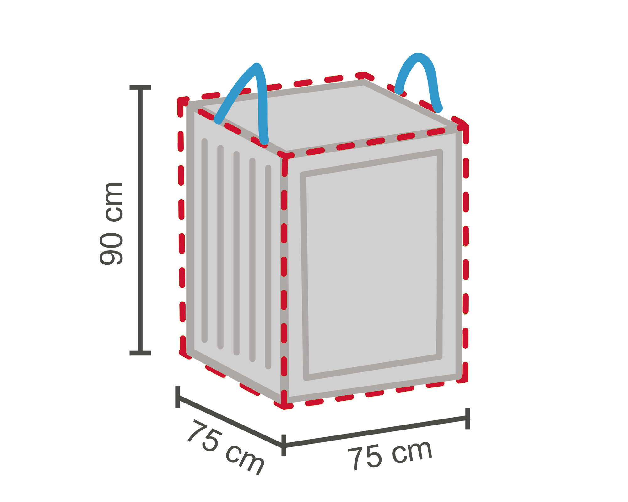 LC Garden Aufbewahrungstasche für Kissen & Polster S grau 75x75x90cm