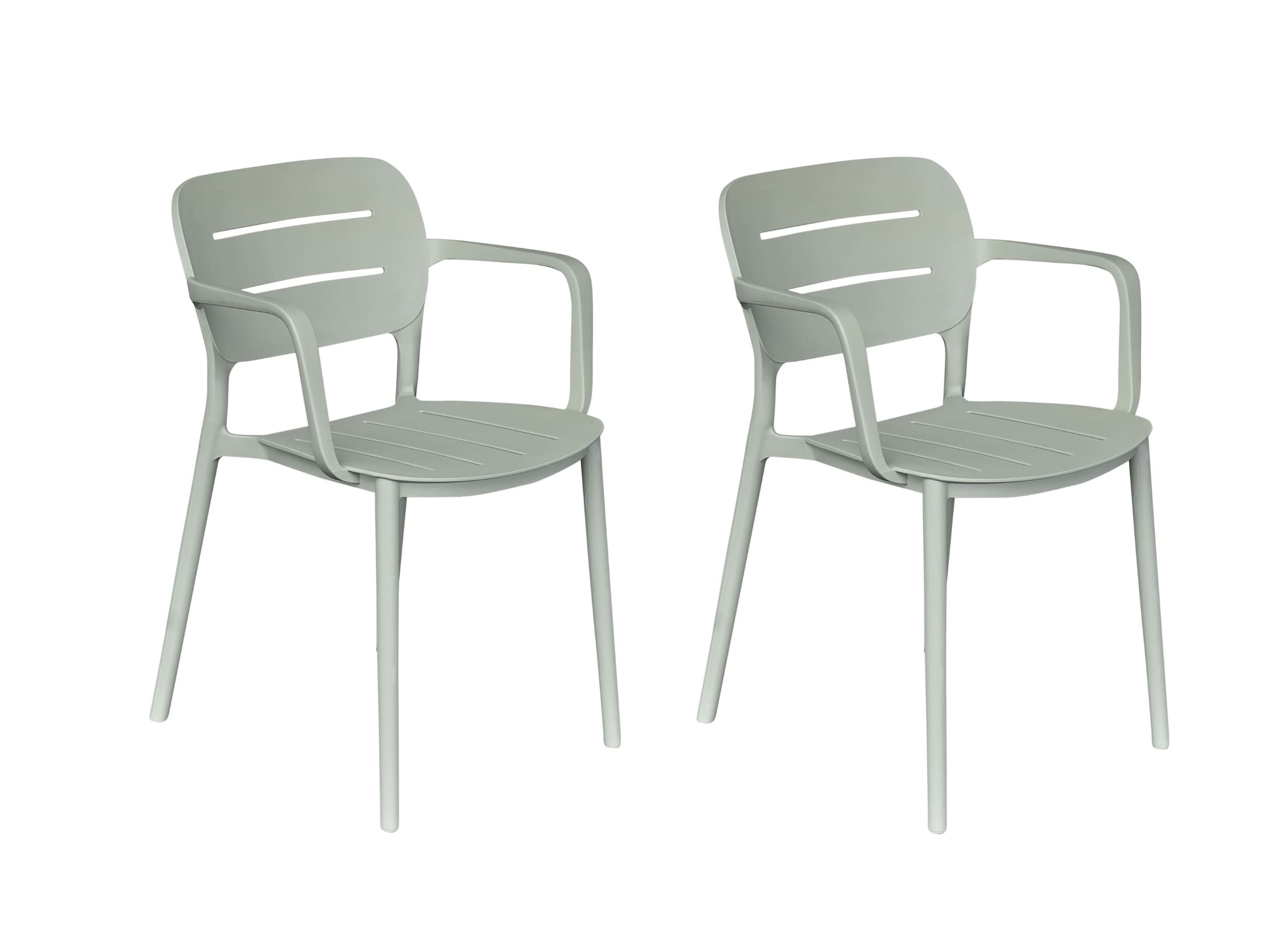 LC Garden »Veti« 2er Set Gartenstühle grün Stapelstühle Bistrostühle Kunststoff stapelbar