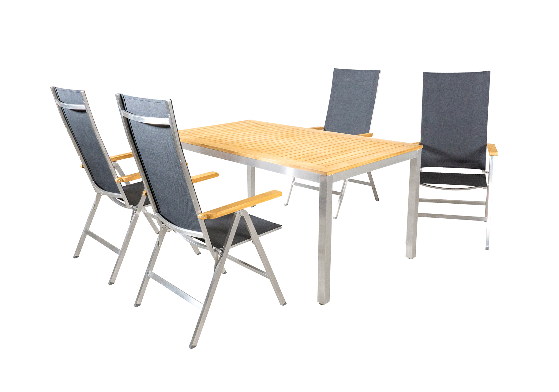 LC Garden »Steelado« Dining Set III Textilen Edelstahl/Teak Sitzgruppe Gartenset