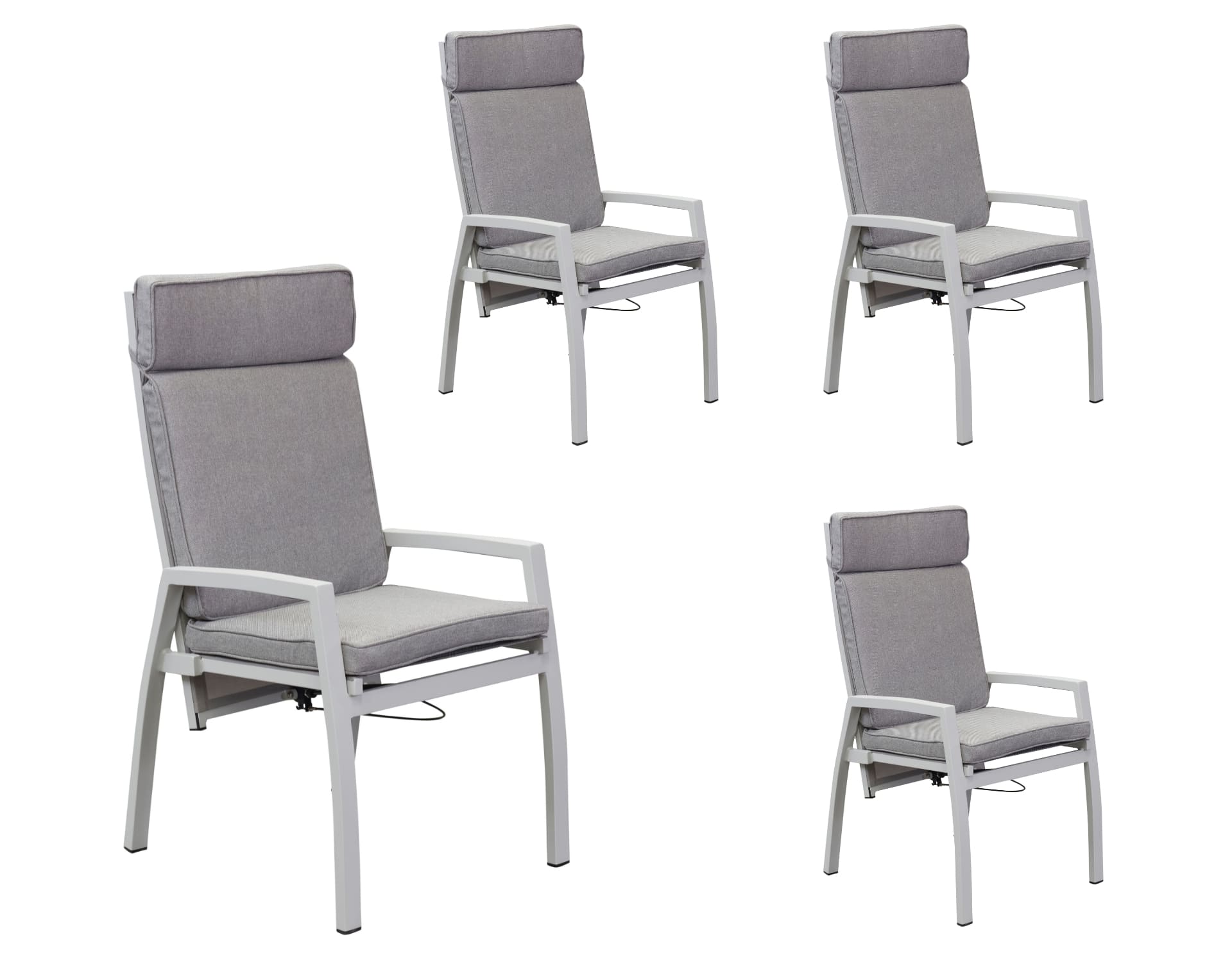 LC Garden 4er Set »Keramo« Positionsstuhl Textilen off-white Gartenstuhl mit Kissen