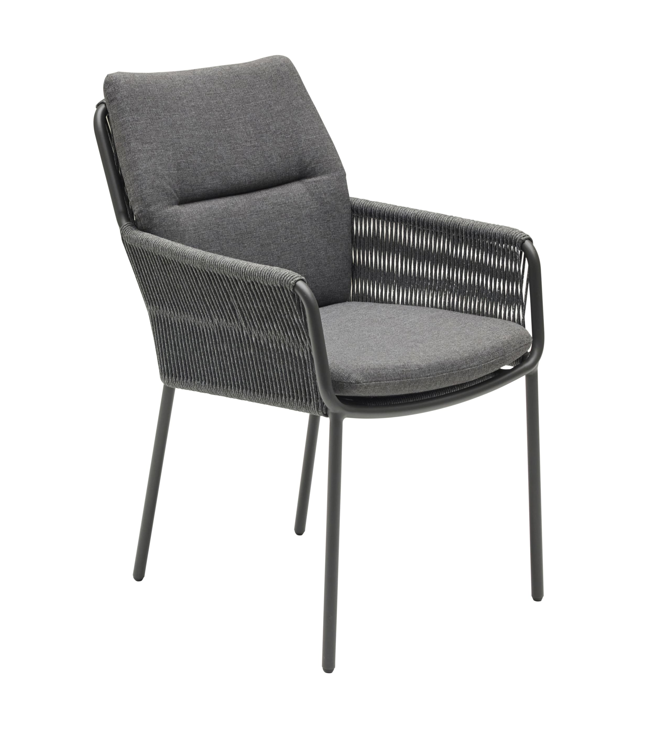 LC Garden »Como« Gartenstuhl Rope Anthrazit Armlehnstuhl inkl. Kissen