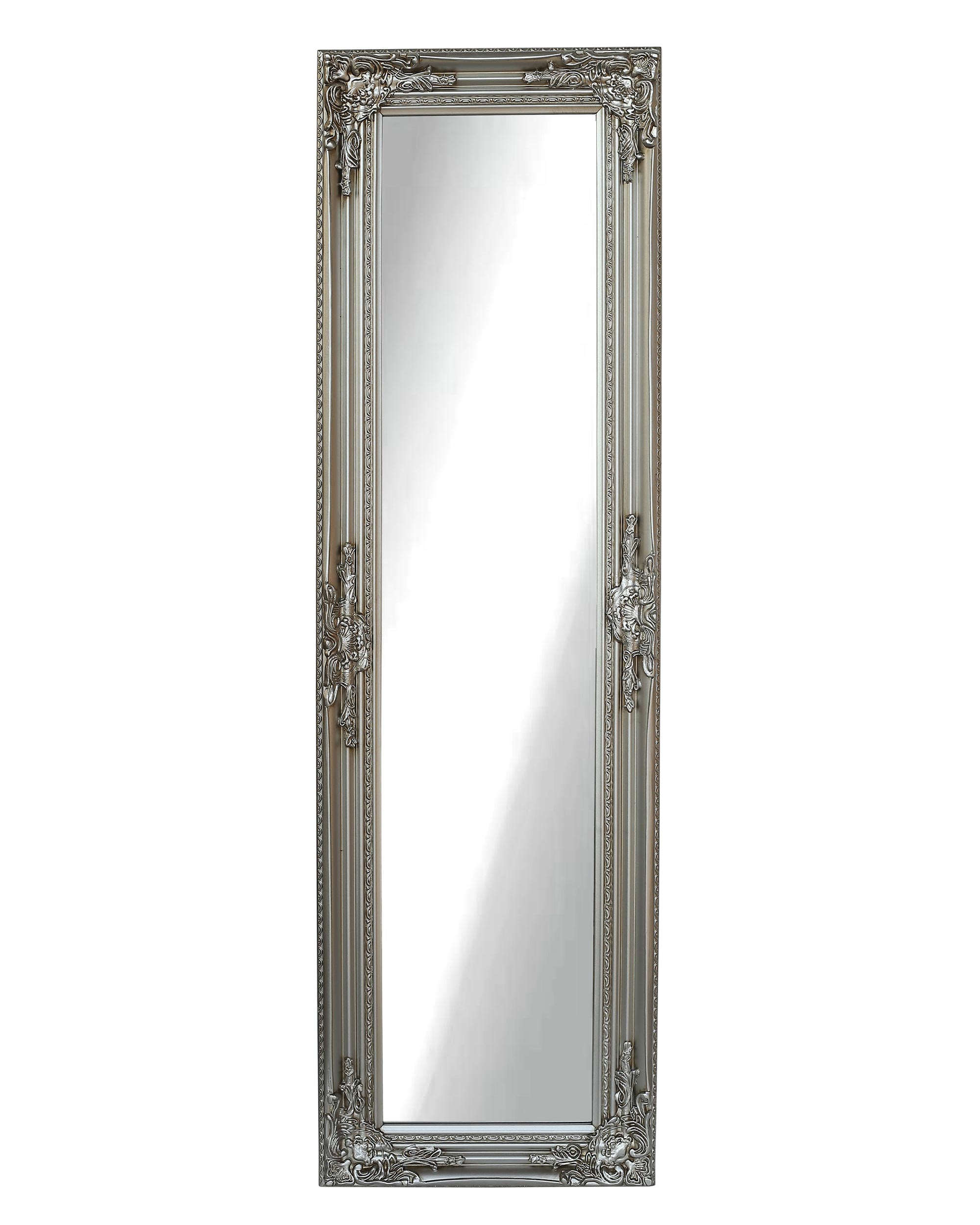 LC Home Wandspiegel Barock Spiegel silber ca. 130 x 40 cm Antik-Stil Flurspiegel