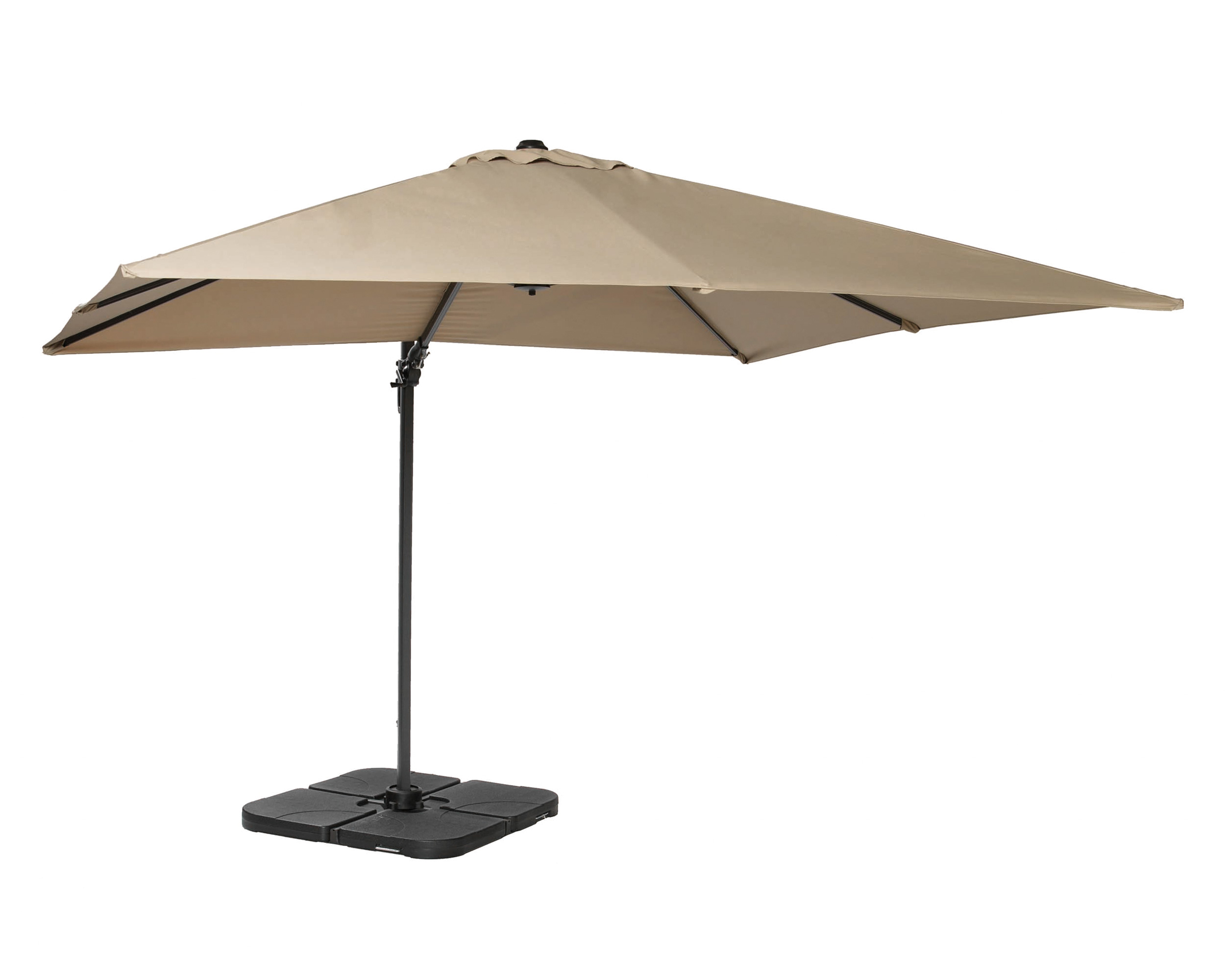 LC Garden Sonnenschirm 3m Ampelschirm »Napoli« 300cm eckig taupe