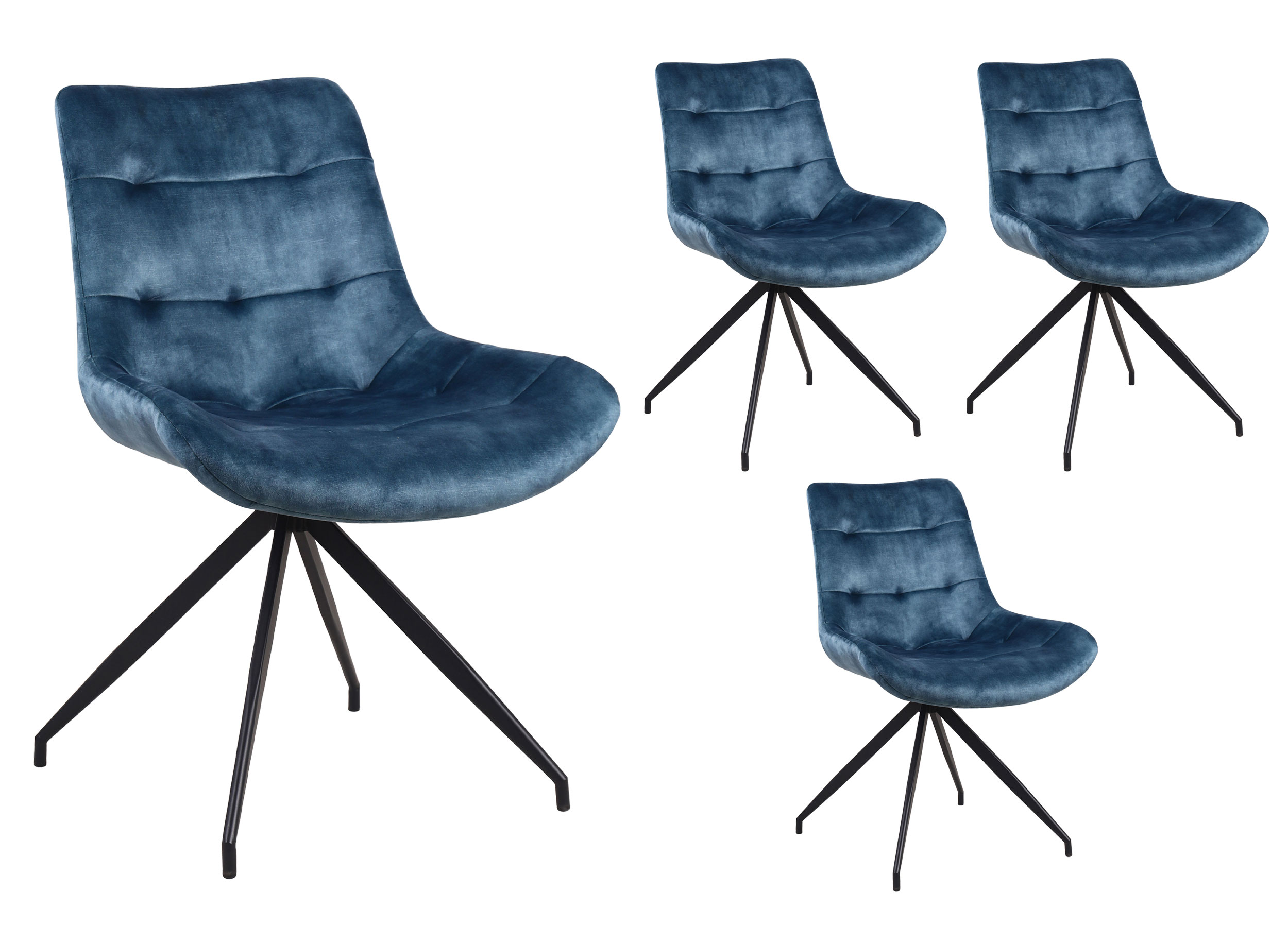LC Home 4er Set »Verlino« Esszimmerstuhl Samt petrol Polsterstuhl Küchenstuhl LC Home 4er Set »Verlino« Esszimmerstuhl Samt petrol Polsterstuhl Küchenstuhl