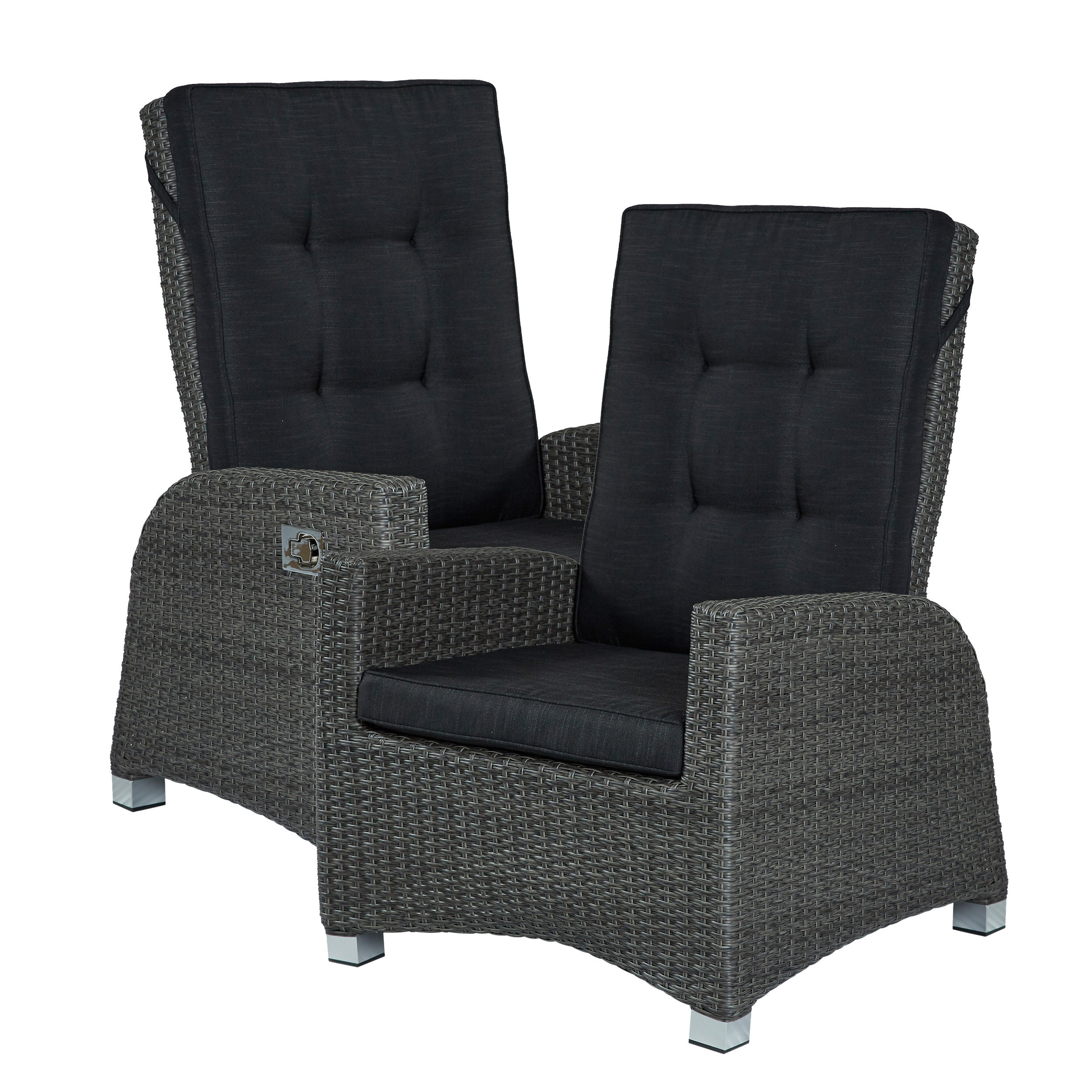LC Garden »Barcelona« Gartensessel 2er Set grau-mix Loungesessel verstellbar