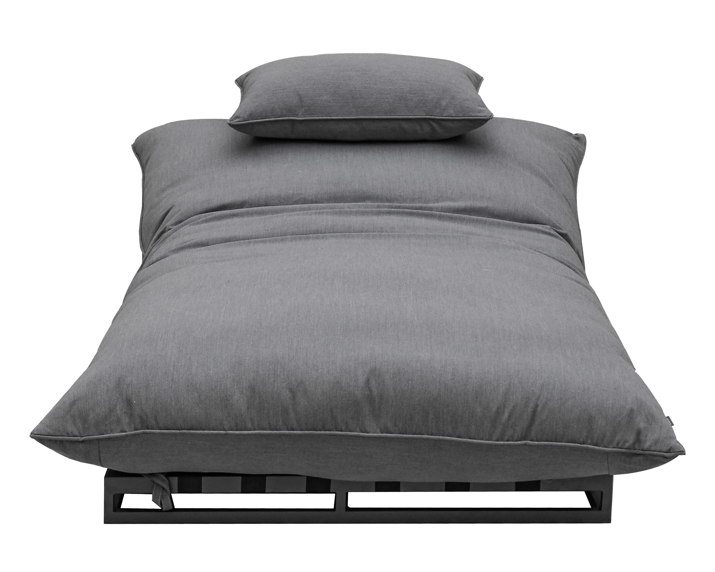 »Sunrino« Gartenliege Anthrazit/Flanelle aus Sunbrella Stoff 200x130x46cm