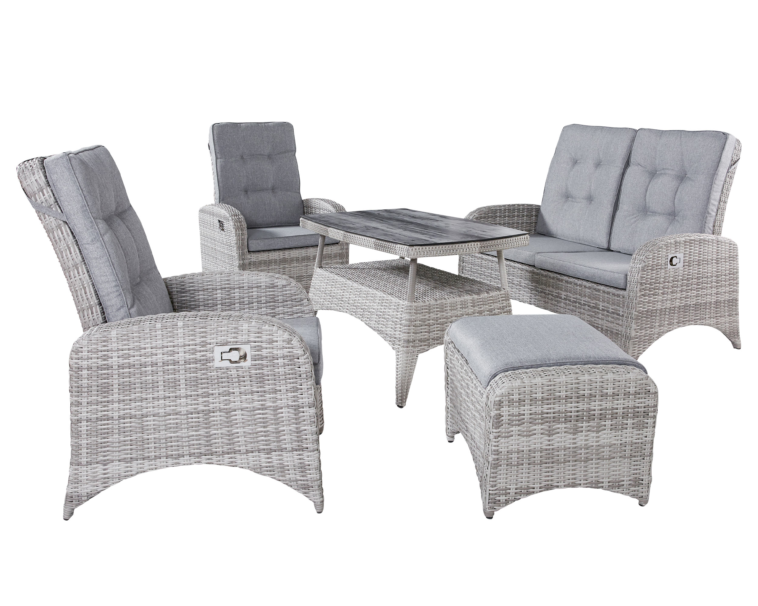 LC Garden »Nizza« Living Set I Sitzgruppe Gartenset weiß-grau
