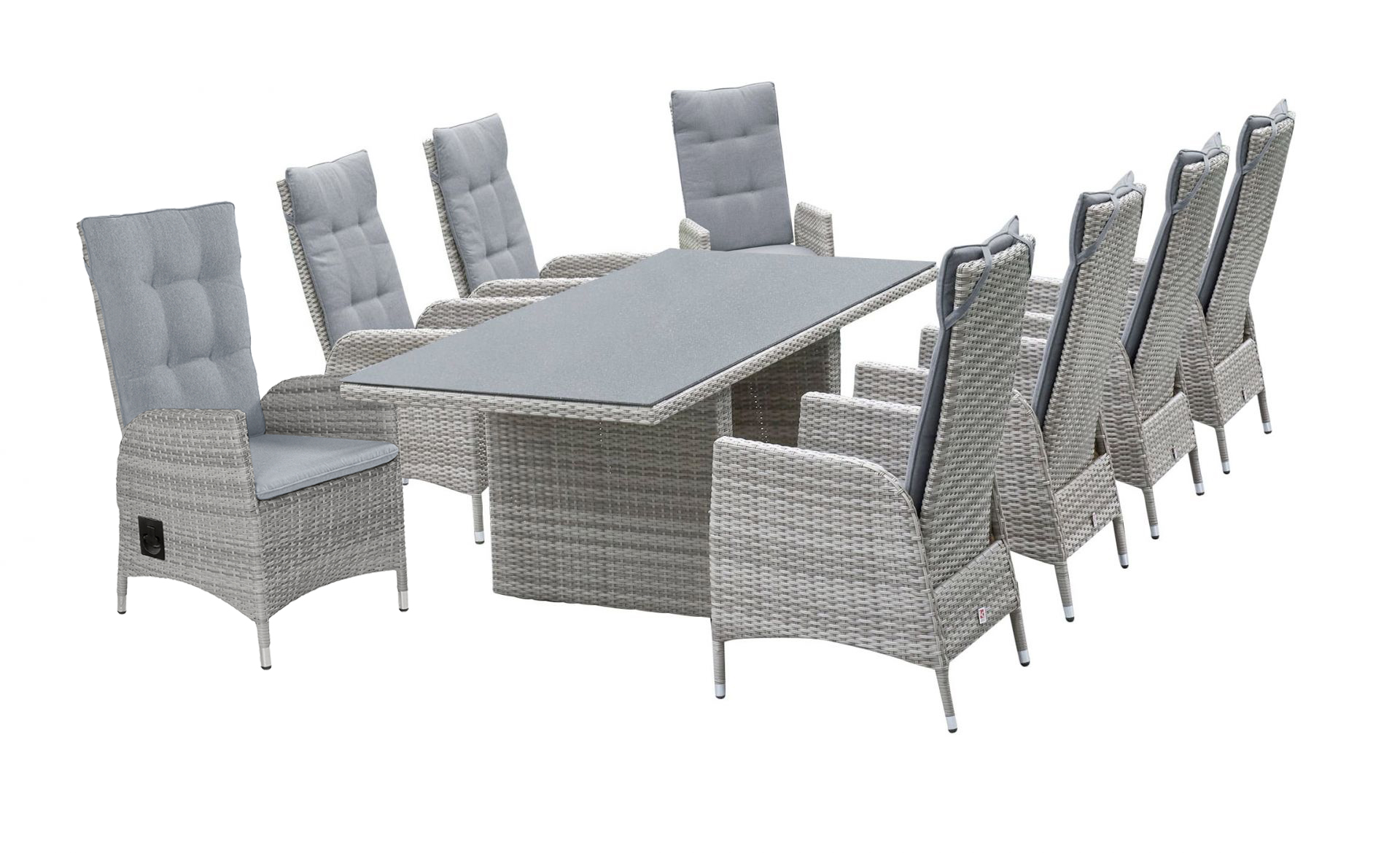 LC Garden »Roma« natur Dining Set II 220cm Gartentisch Sitzgruppe Gartenset Gartenmöbel Set