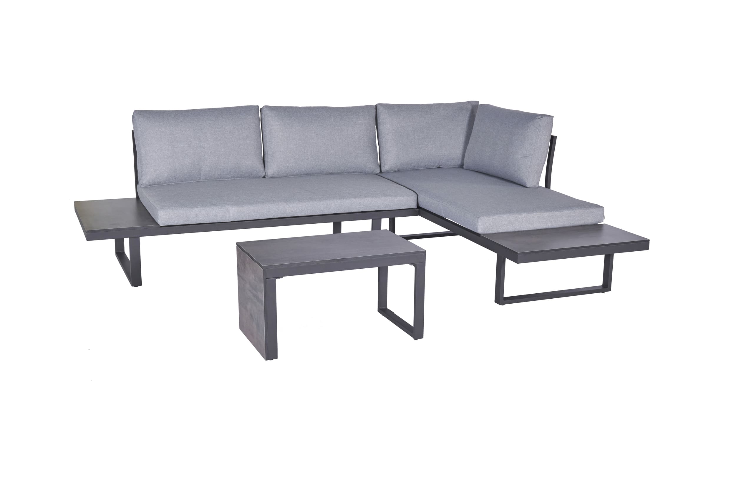 LC Garden »Sungardo« Gartenlounge Set 3tlg. anthrazit Aluminium/HPL Loungeset Balkonset