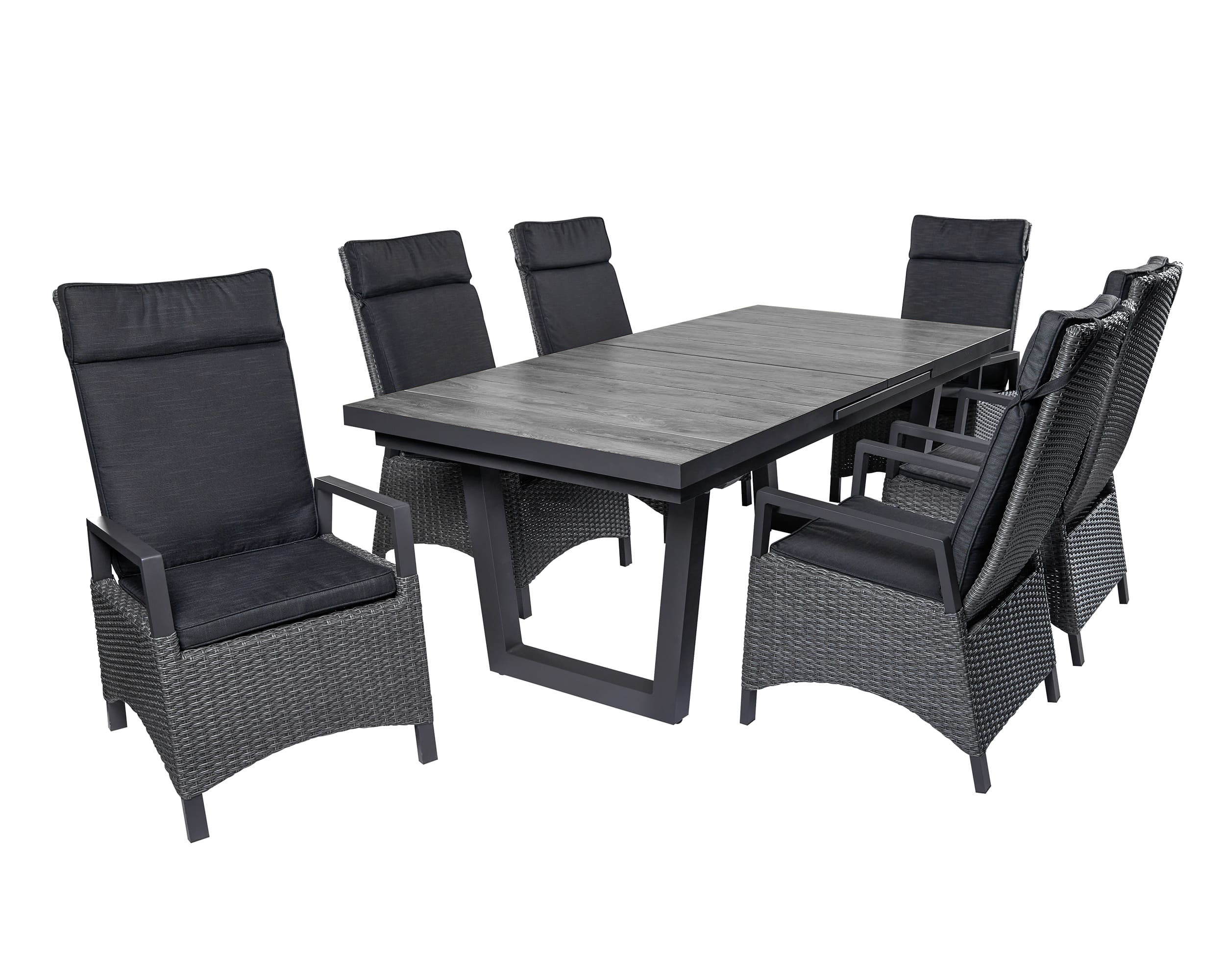 LC Garden »Keramo« Dining Set I Sitzgruppe Gartenset grau-mix