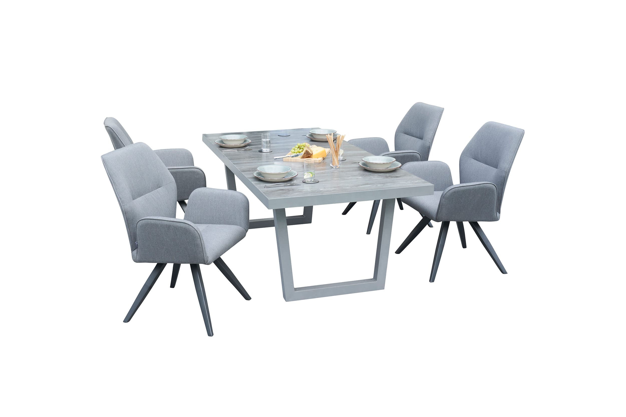 »Sunrino« Dining Set XI Gartenset mit Sunbrella Stoff® anthrazit Sitzgruppe