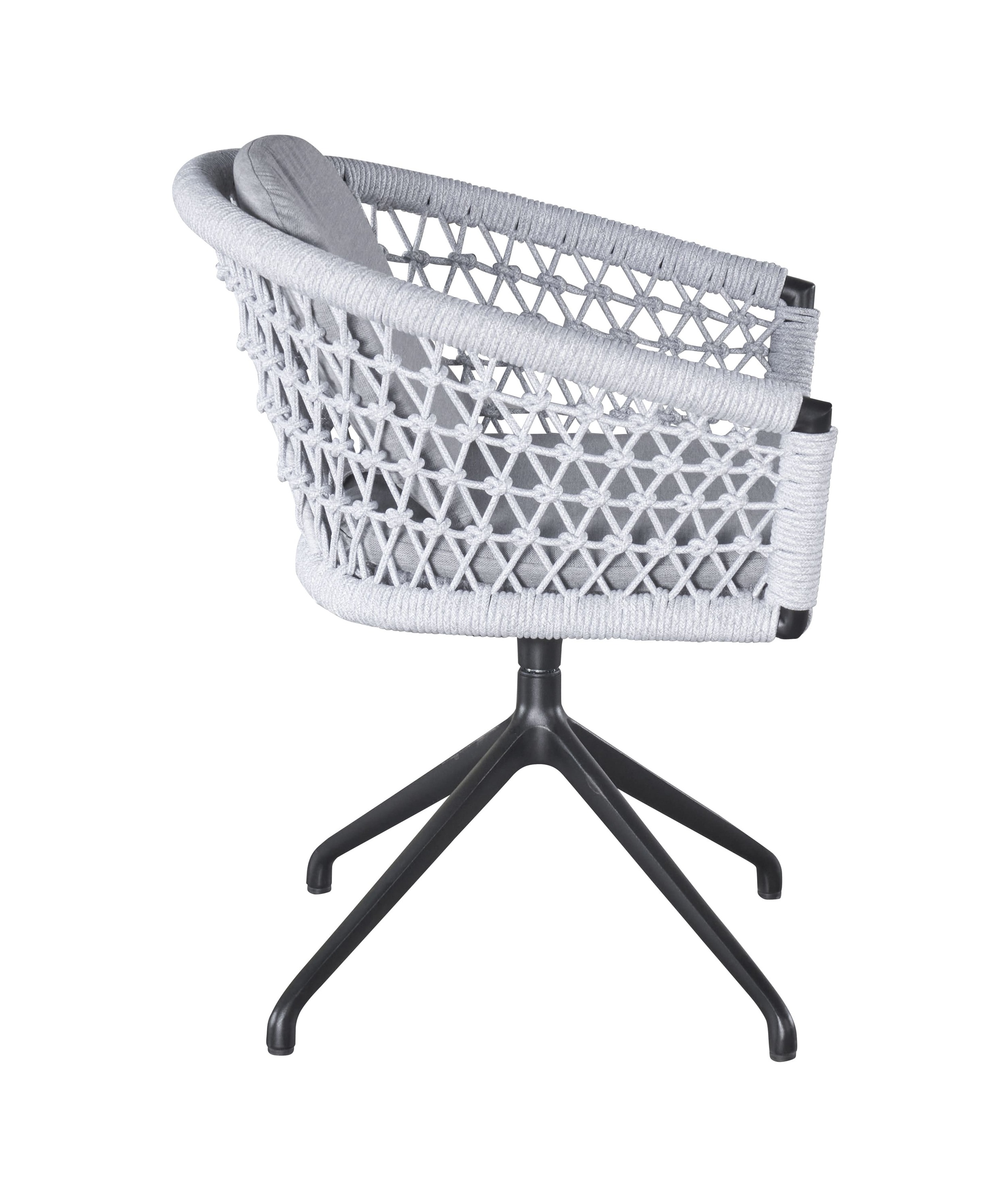 LC Garden 4er Set »Bari« Dining Drehstuhl Armlehnstuhl II grau Rope