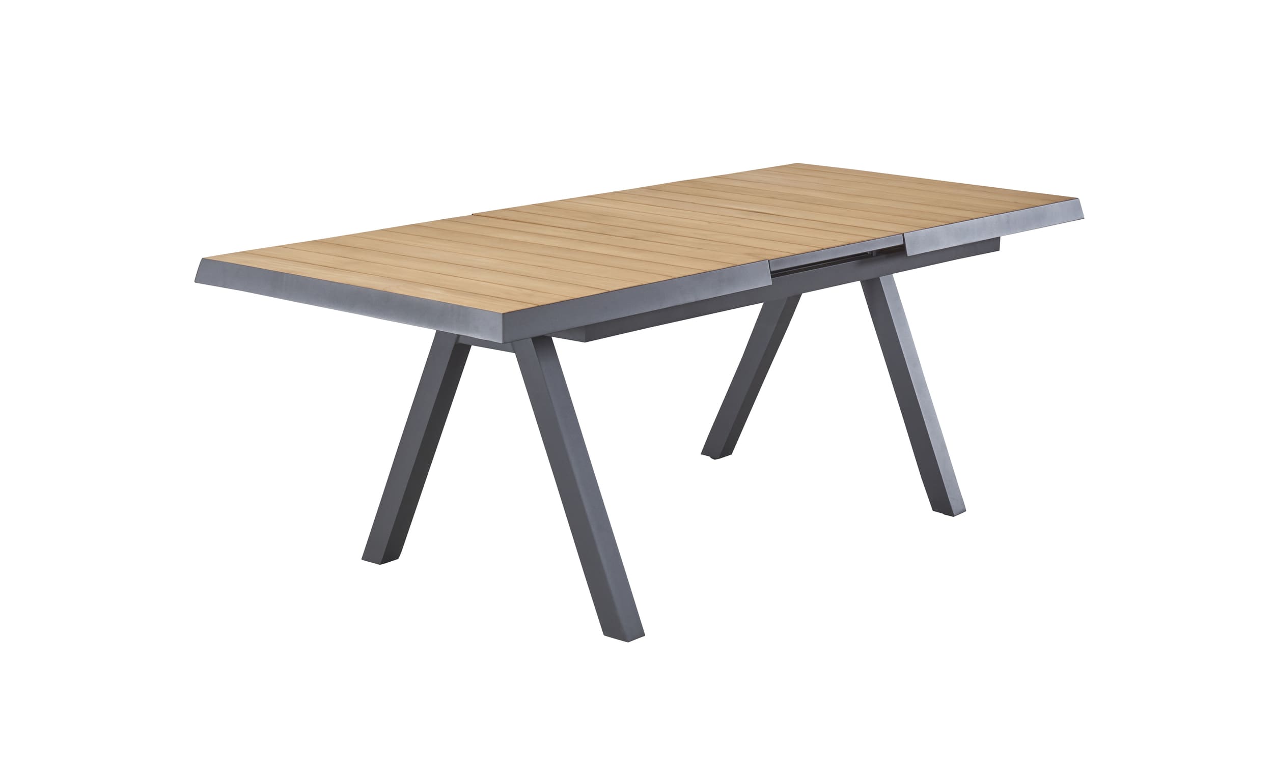LC Garden »Kumaso« Gartentisch 160/210x90cm Aluminium/Teakholz Stativ-Gestell Ausziehtisch mit Synchronauszug