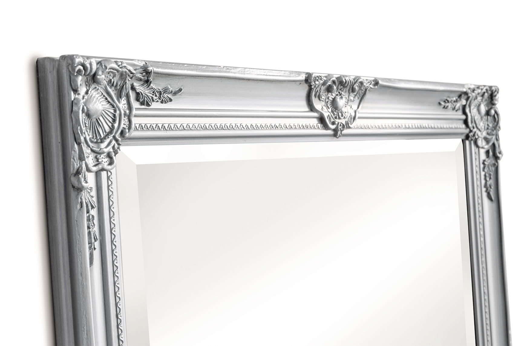 LC Home Wandspiegel Barock Spiegel Silber ca. 180x80 cm Antik-Stil Ganzkörperspiegel