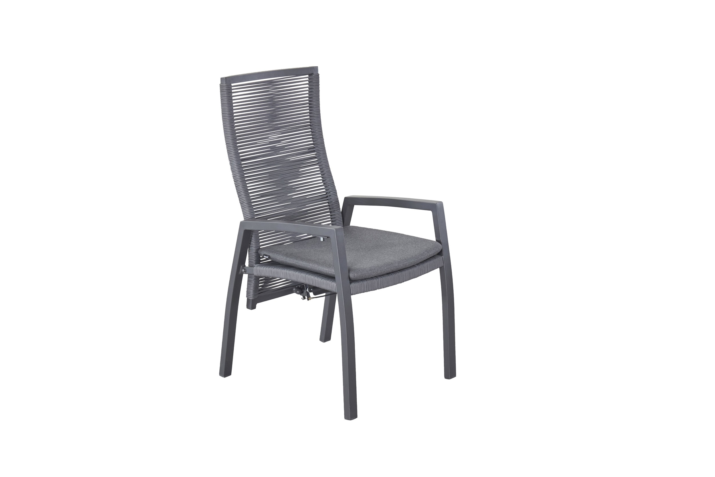 LC Garden »Diwo« Gartenstuhl anthrazit/grau Aluminium/Rope Positionsstuhl mit Sitzkissen aus Sunbrella® Stoff