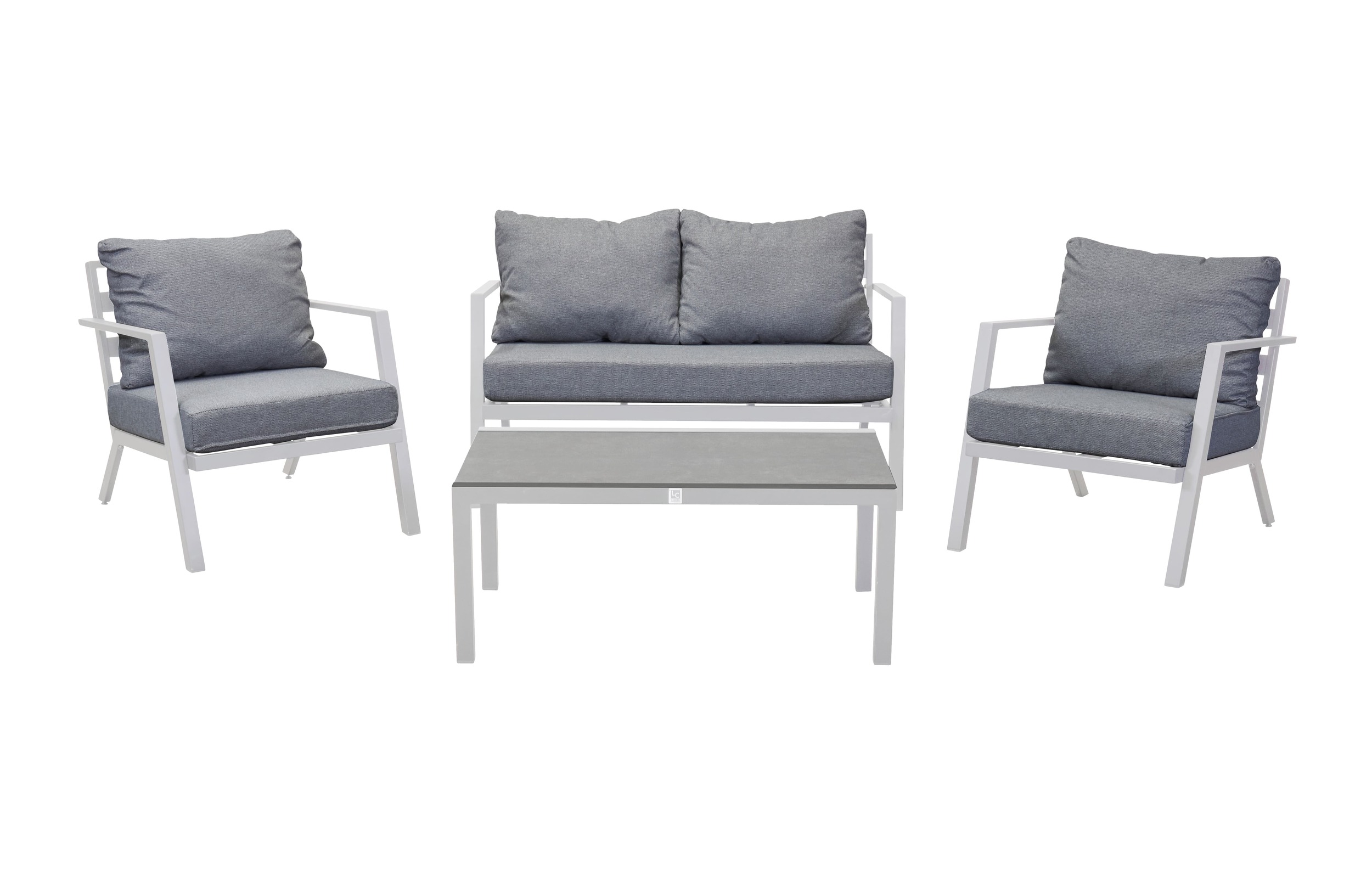 LC Garden Lounge Set off-white 4tlg. Sitzgruppe Loungemöbel Sitzgarnitur
