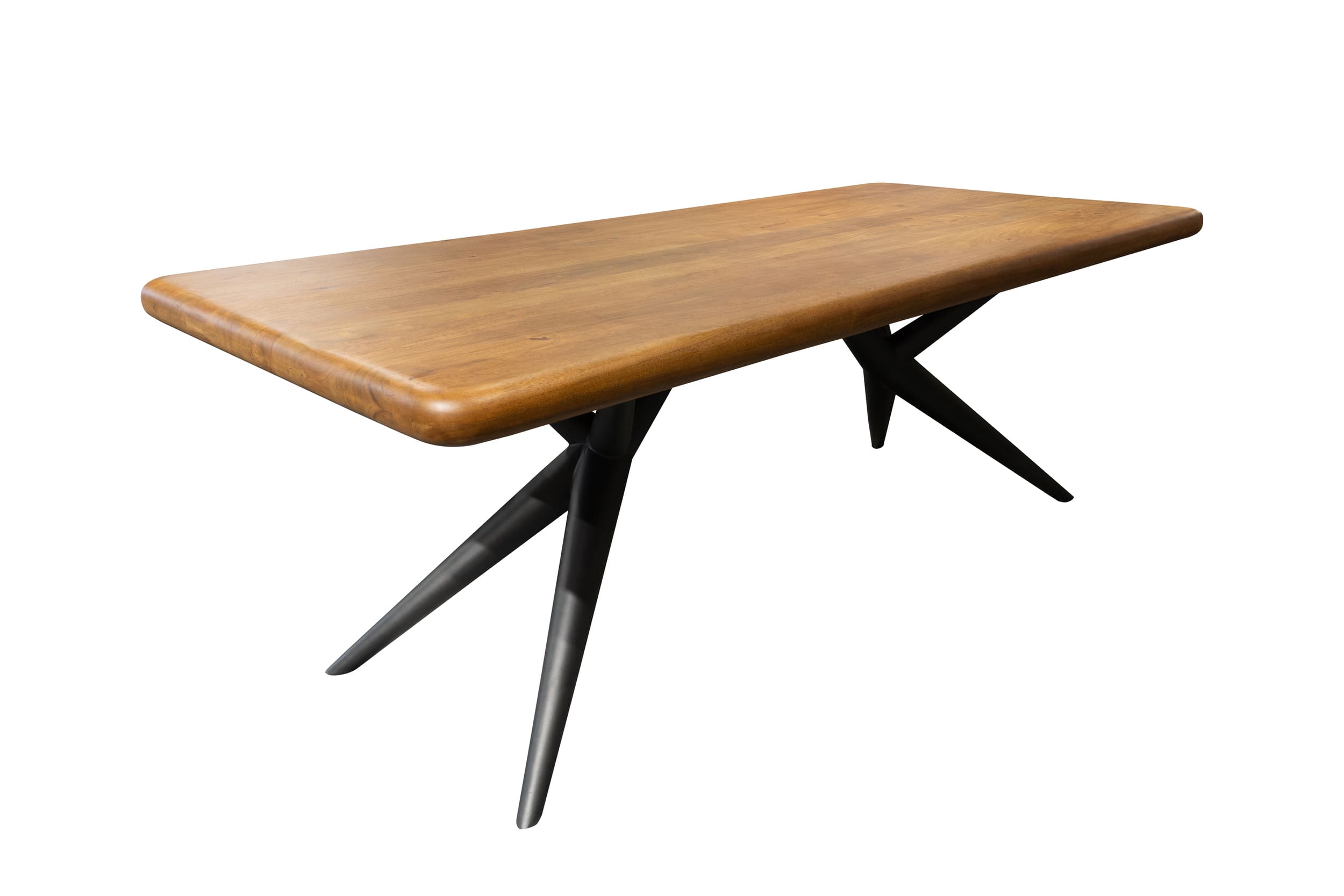 LC Home Esstisch 220x100cm Akazie hellbraun Metallgestell Holztisch Industrial Design Massivholz